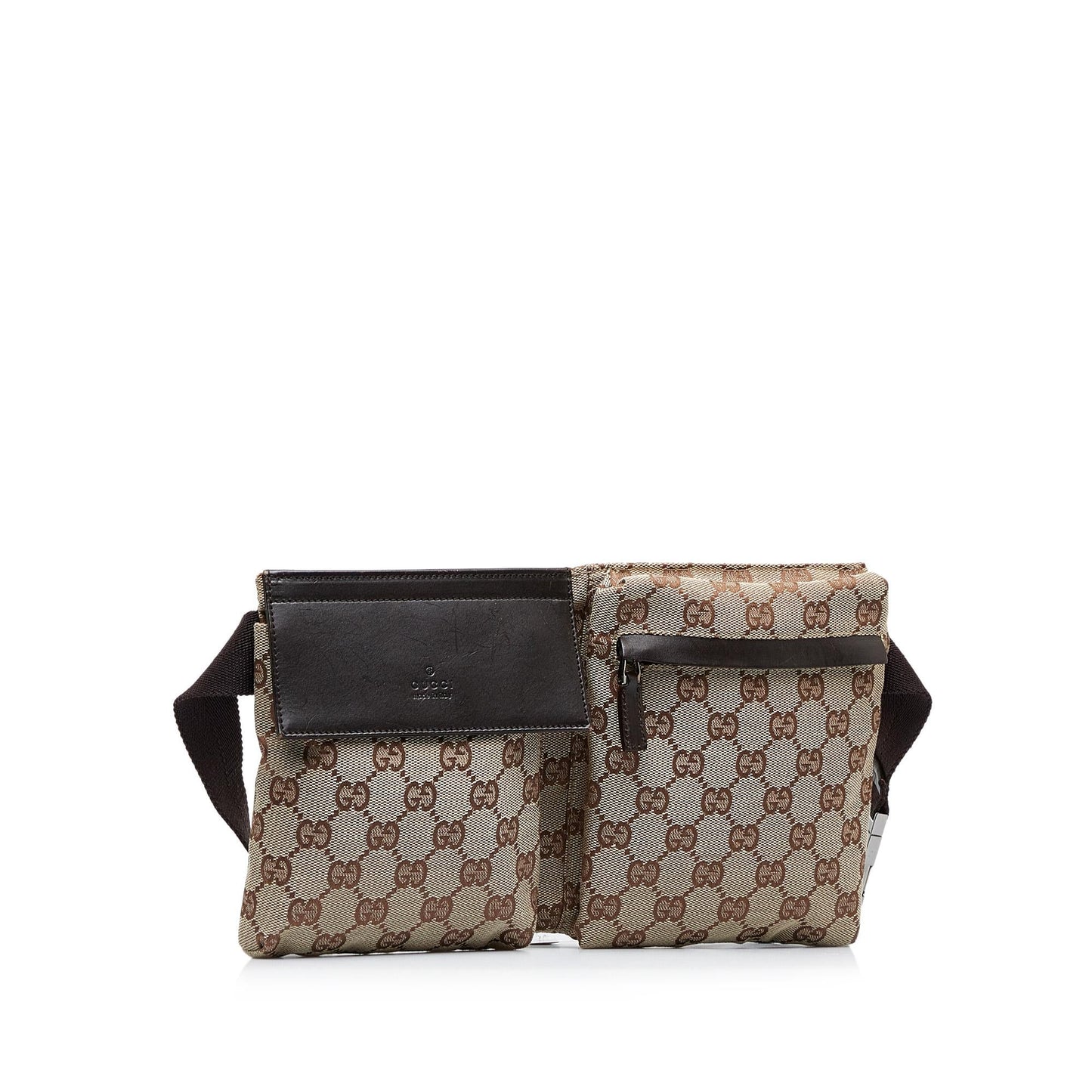 Gucci GG Canvas Double Pocket Belt Bag (SHG-BZKMqY)
