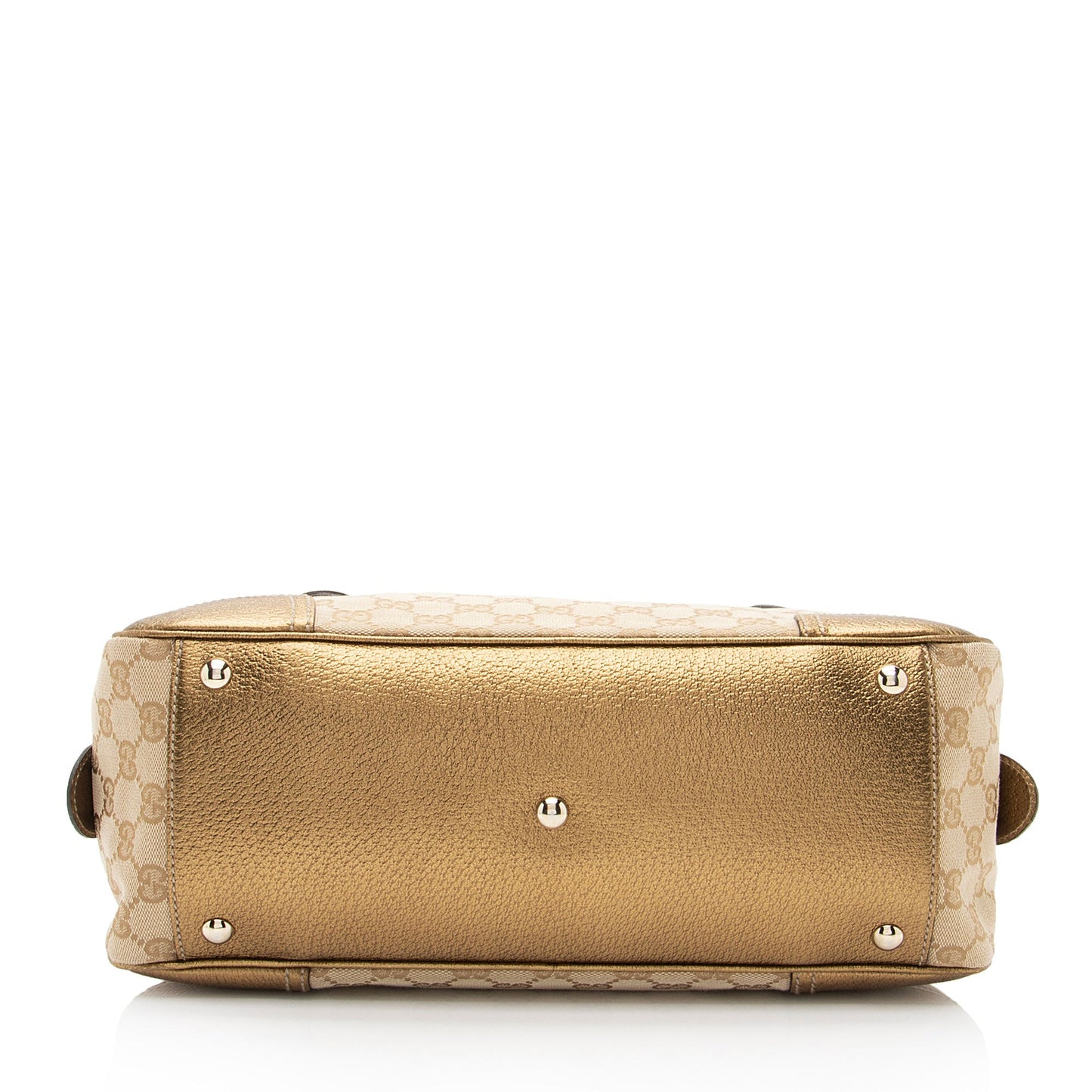 Gucci GG Canvas Metallic Leather Princy Medium Boston Bag (SHF-af8xb3)