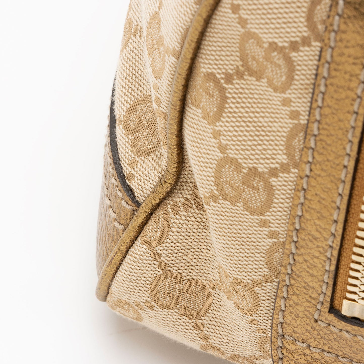 Gucci GG Canvas Metallic Leather Princy Medium Boston Bag (SHF-af8xb3)