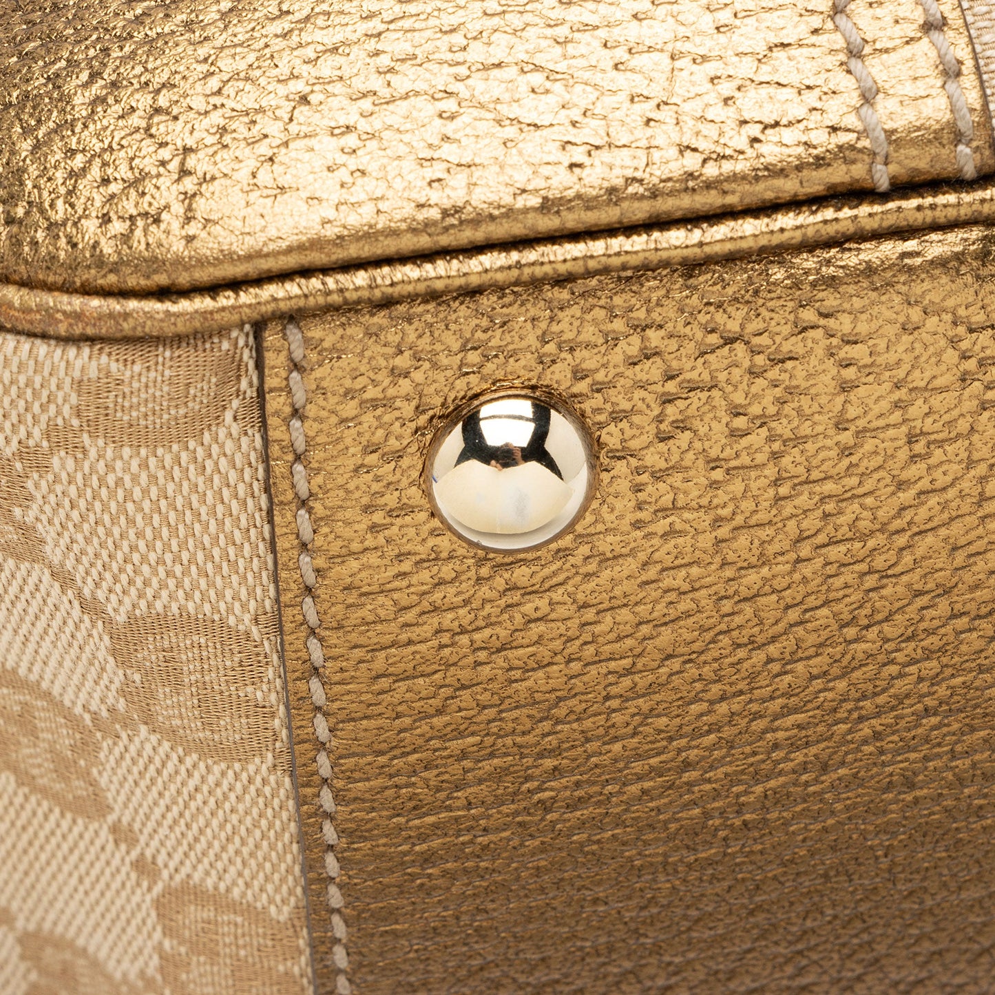 Gucci GG Canvas Metallic Leather Princy Medium Boston Bag (SHF-af8xb3)