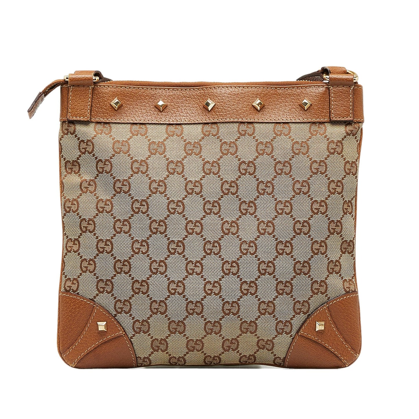 Gucci GG Canvas Nailhead Crossbody (SHG-Mehcnj)