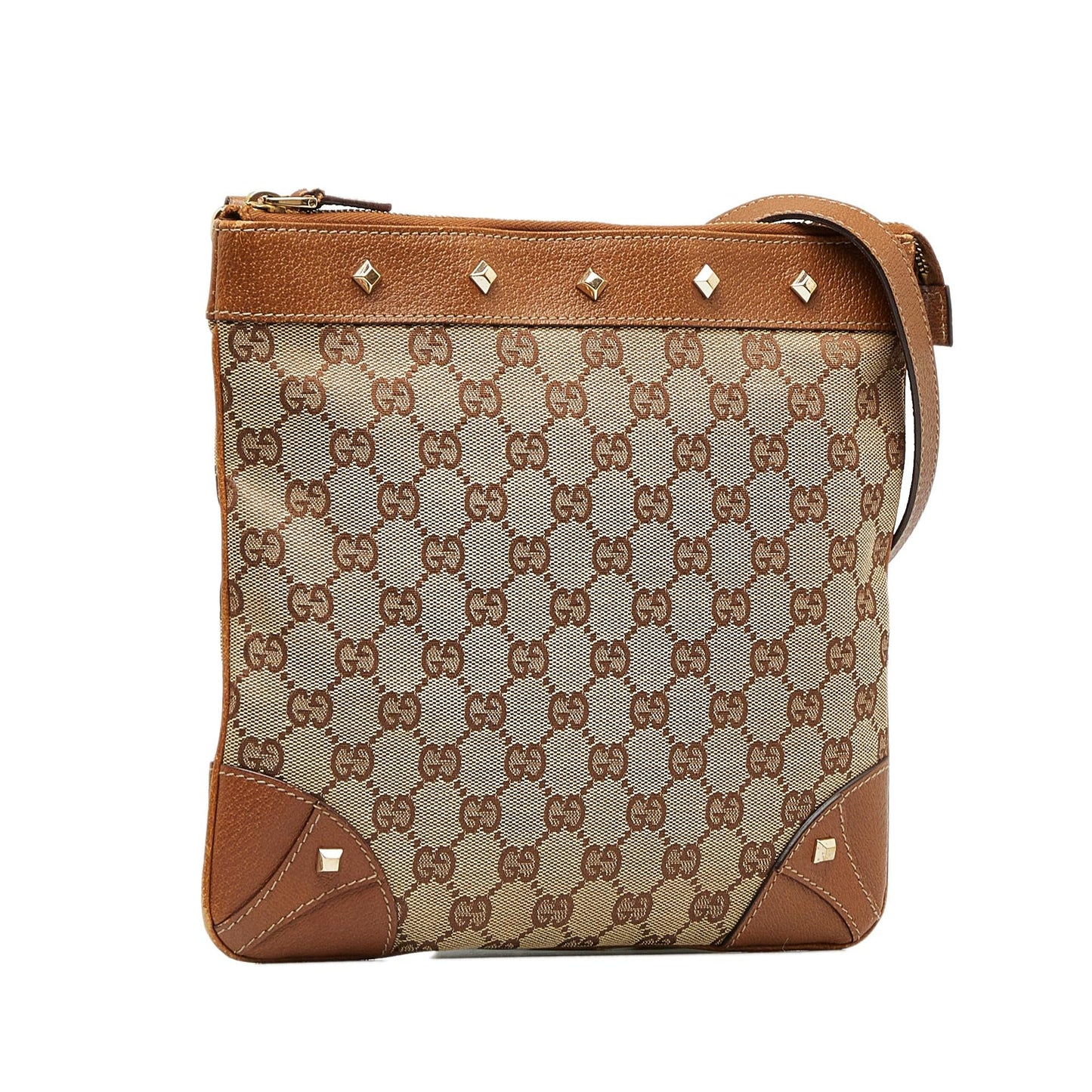 Gucci GG Canvas Nailhead Crossbody (SHG-Mehcnj)