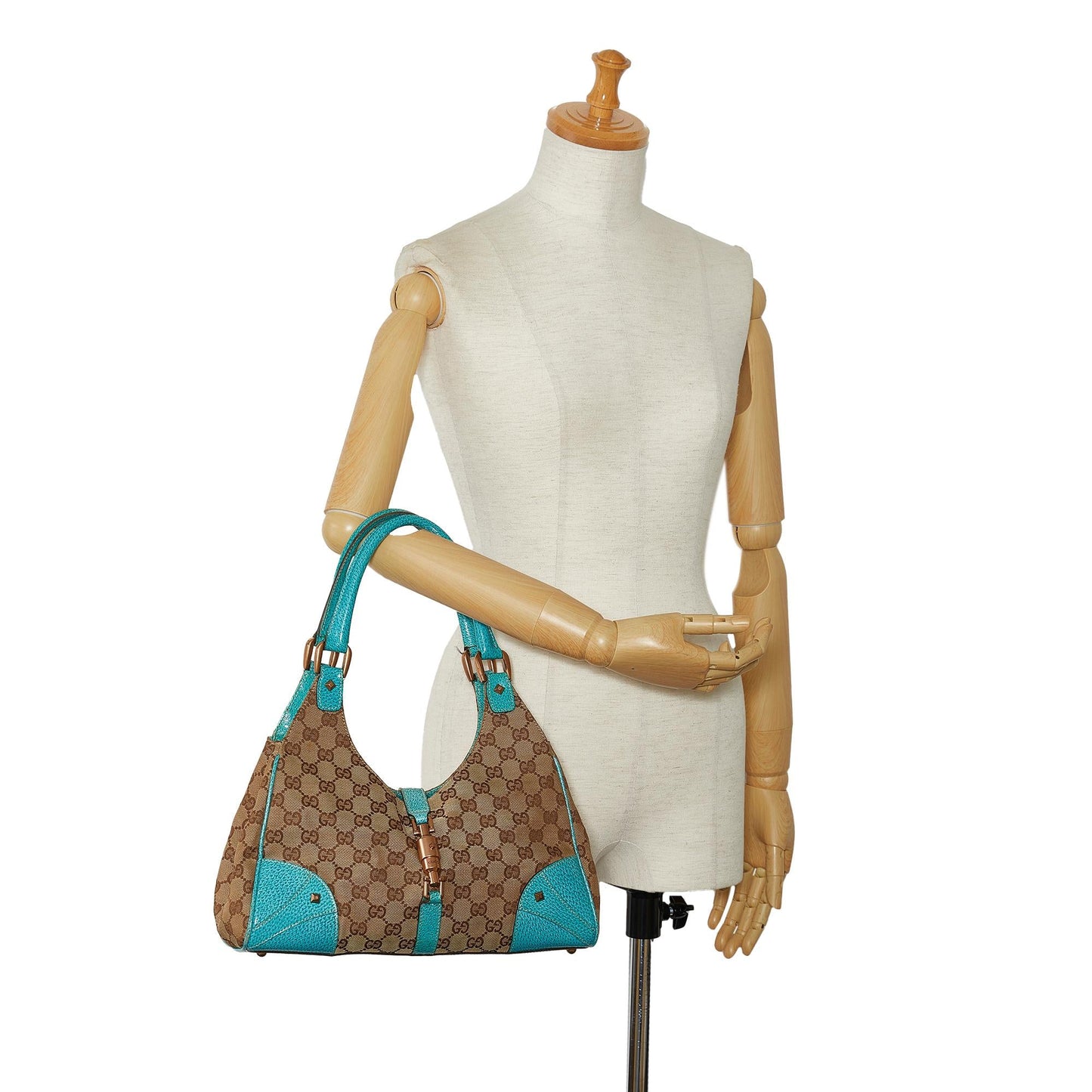 Gucci GG Canvas Nailhead Jackie Bardot (SHG-KfMLGA)