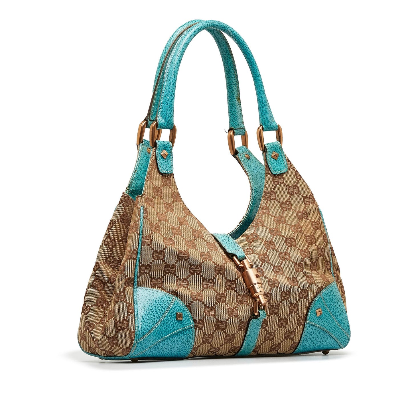 Gucci GG Canvas Nailhead Jackie Bardot (SHG-KfMLGA)