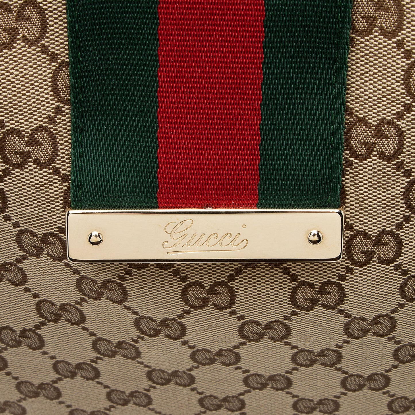Gucci GG Canvas New Ladies Web Small Tote (SHF-eiujZp)