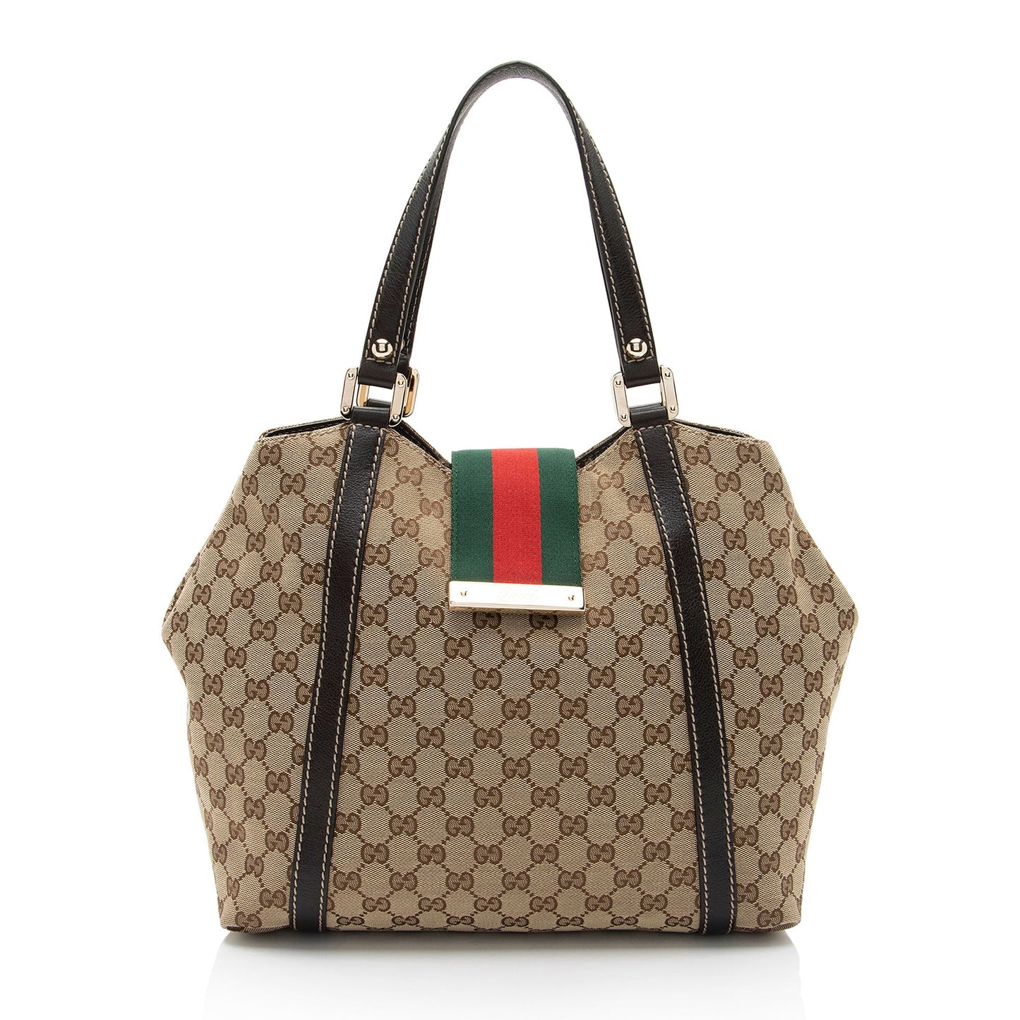 Gucci GG Canvas New Ladies Web Small Tote (SHF-eiujZp)