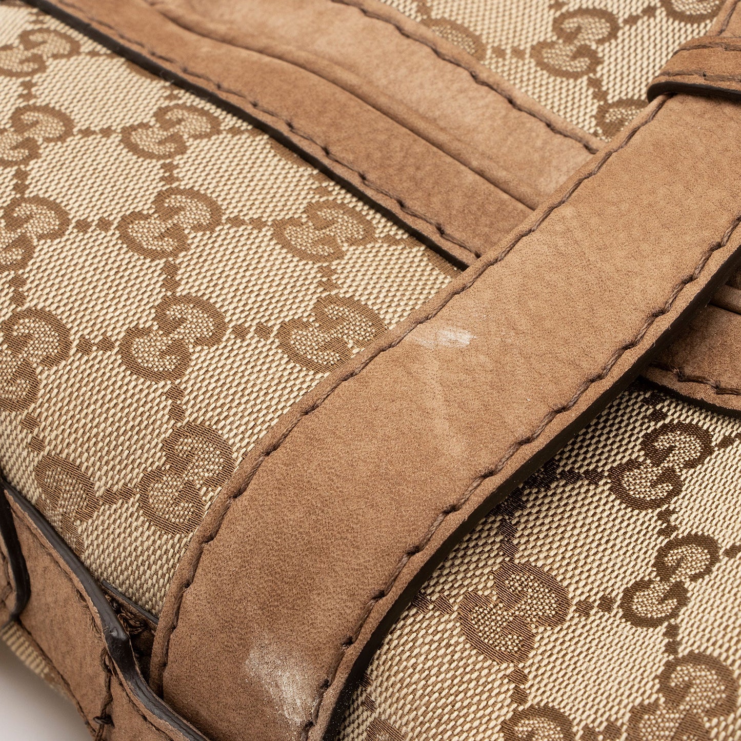 Gucci GG Canvas Suede Running Medium Hobo (SHF-FV9sin)