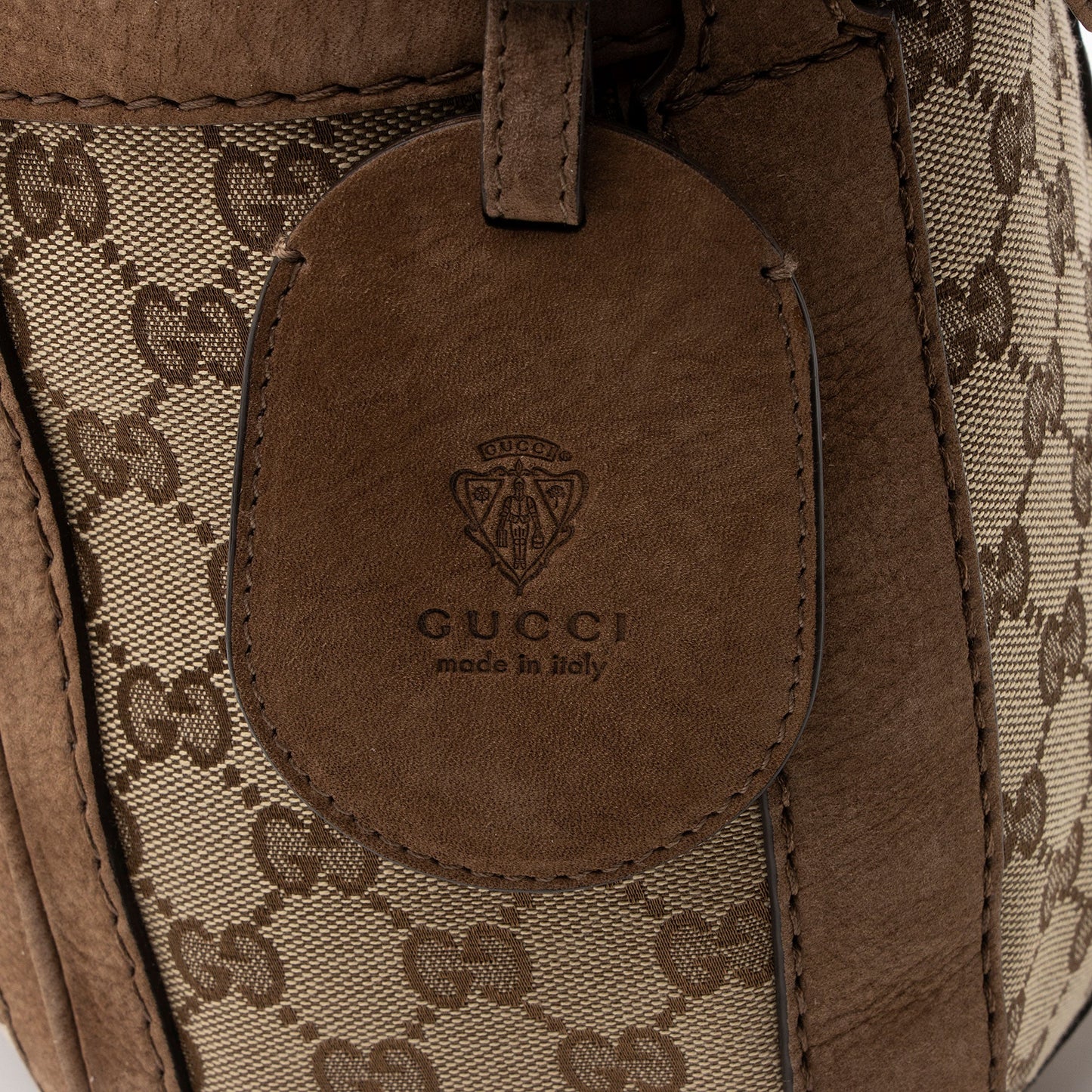 Gucci GG Canvas Suede Running Medium Hobo (SHF-FV9sin)