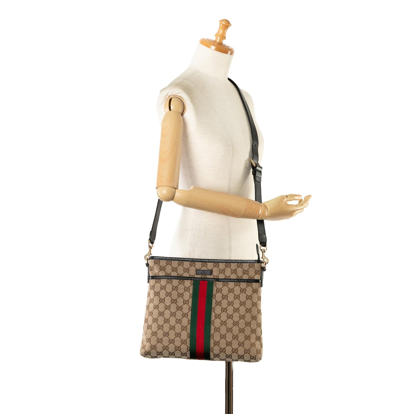 Gucci GG Canvas Web Crossbody Bag (SHG-I38dSw)