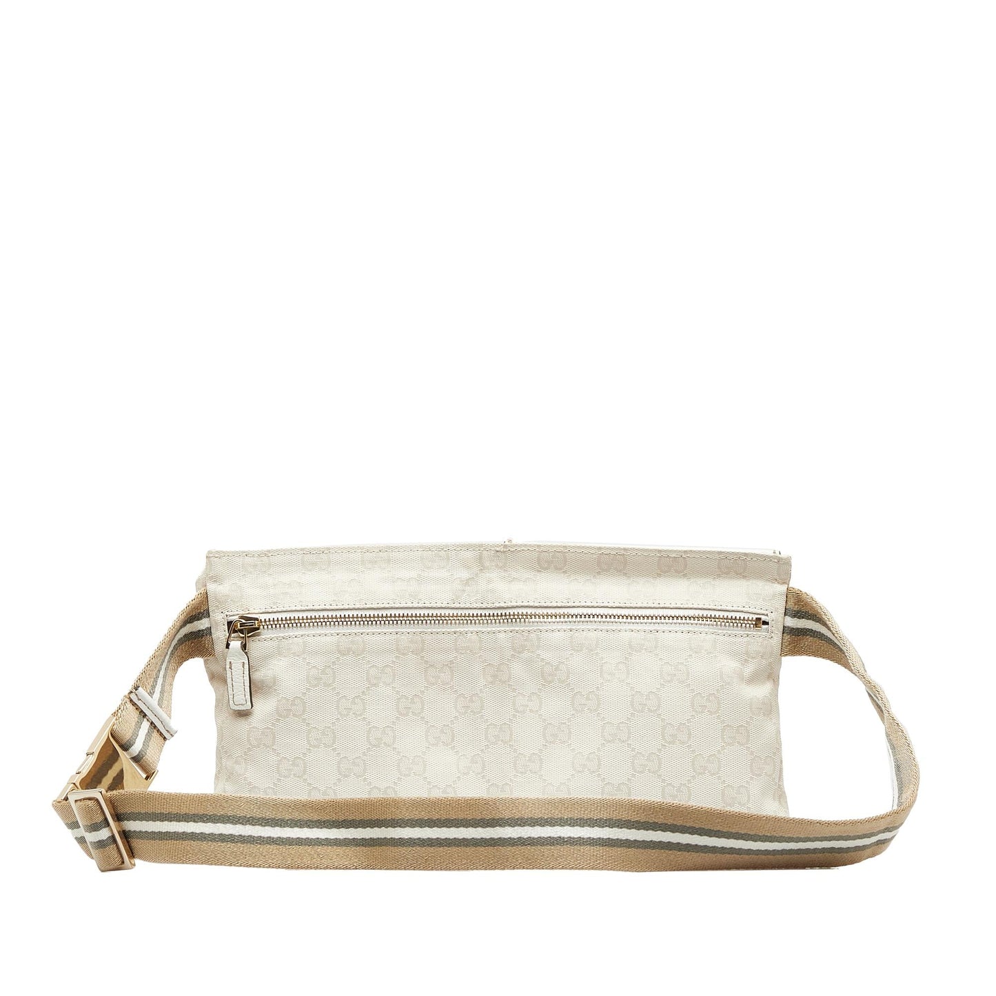 Gucci GG Canvas Web Double Pocket Belt Bag (SHG-vEpWK1)