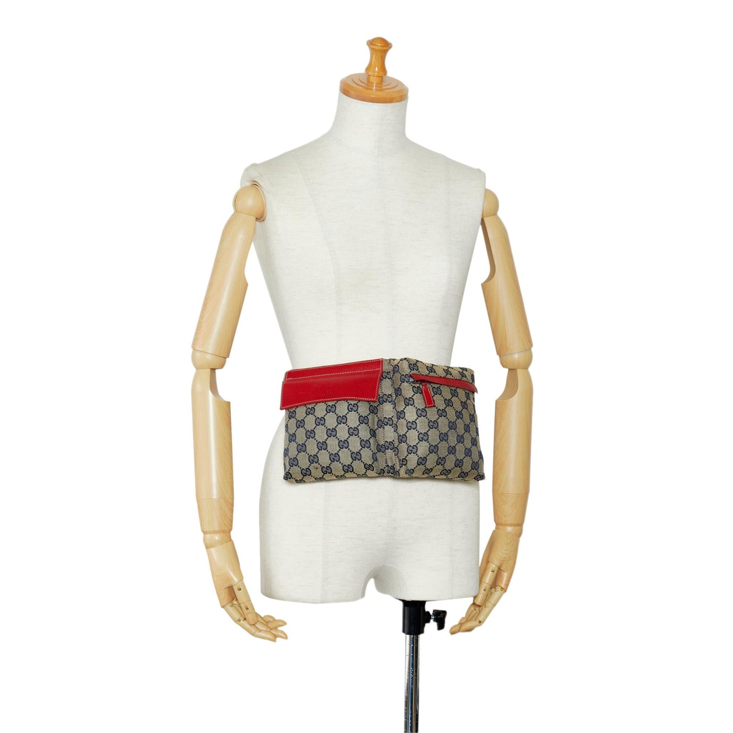 Gucci GG Canvas Web Double Pocket Belt Bag (SHG-HxqmuT)
