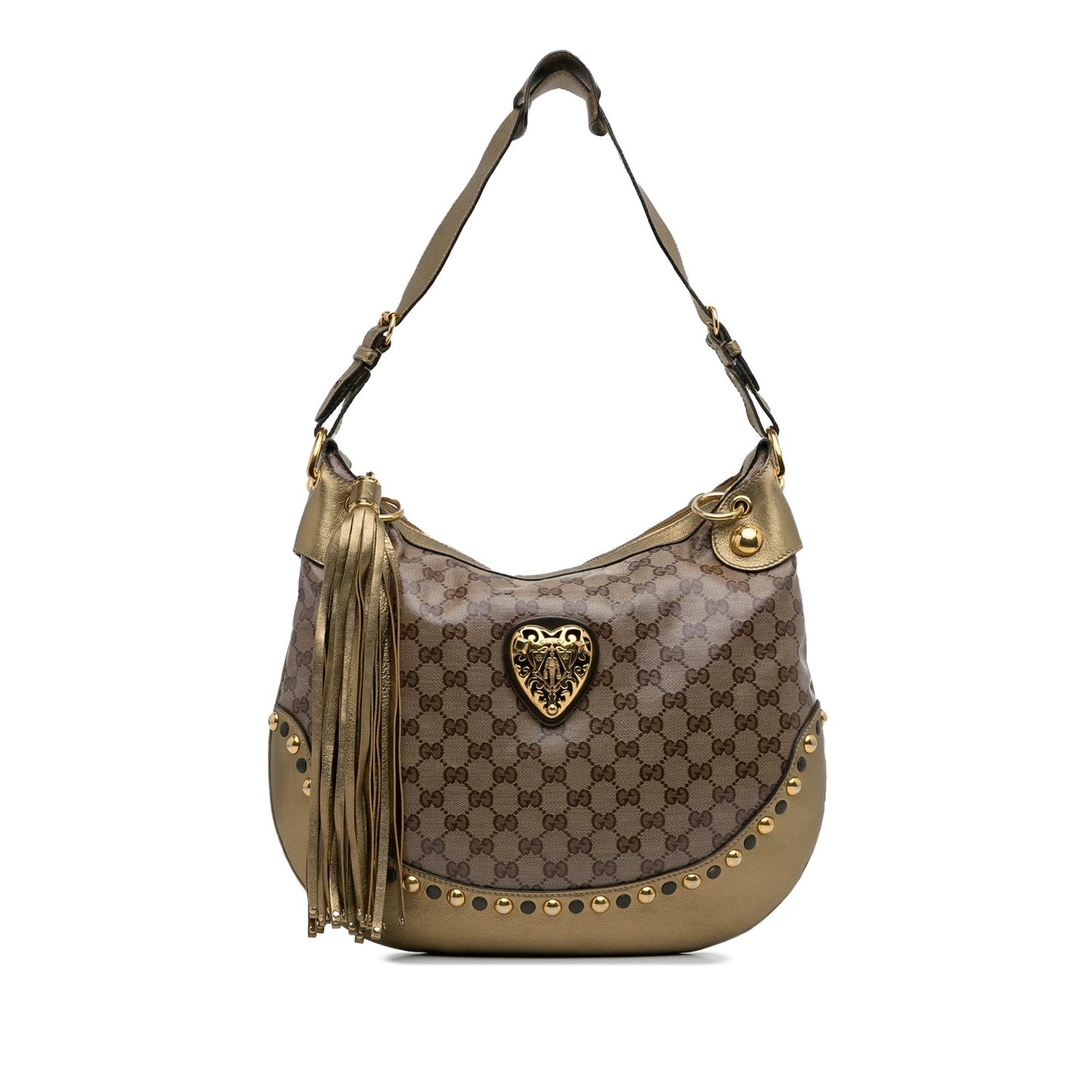 Gucci GG Crystal Babouska Heart Hobo Bag (SHG-BNv9aZ)