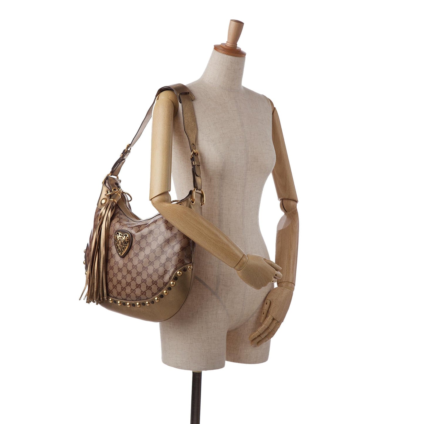 Gucci GG Crystal Babouska Heart Hobo Bag (SHG-BNv9aZ)
