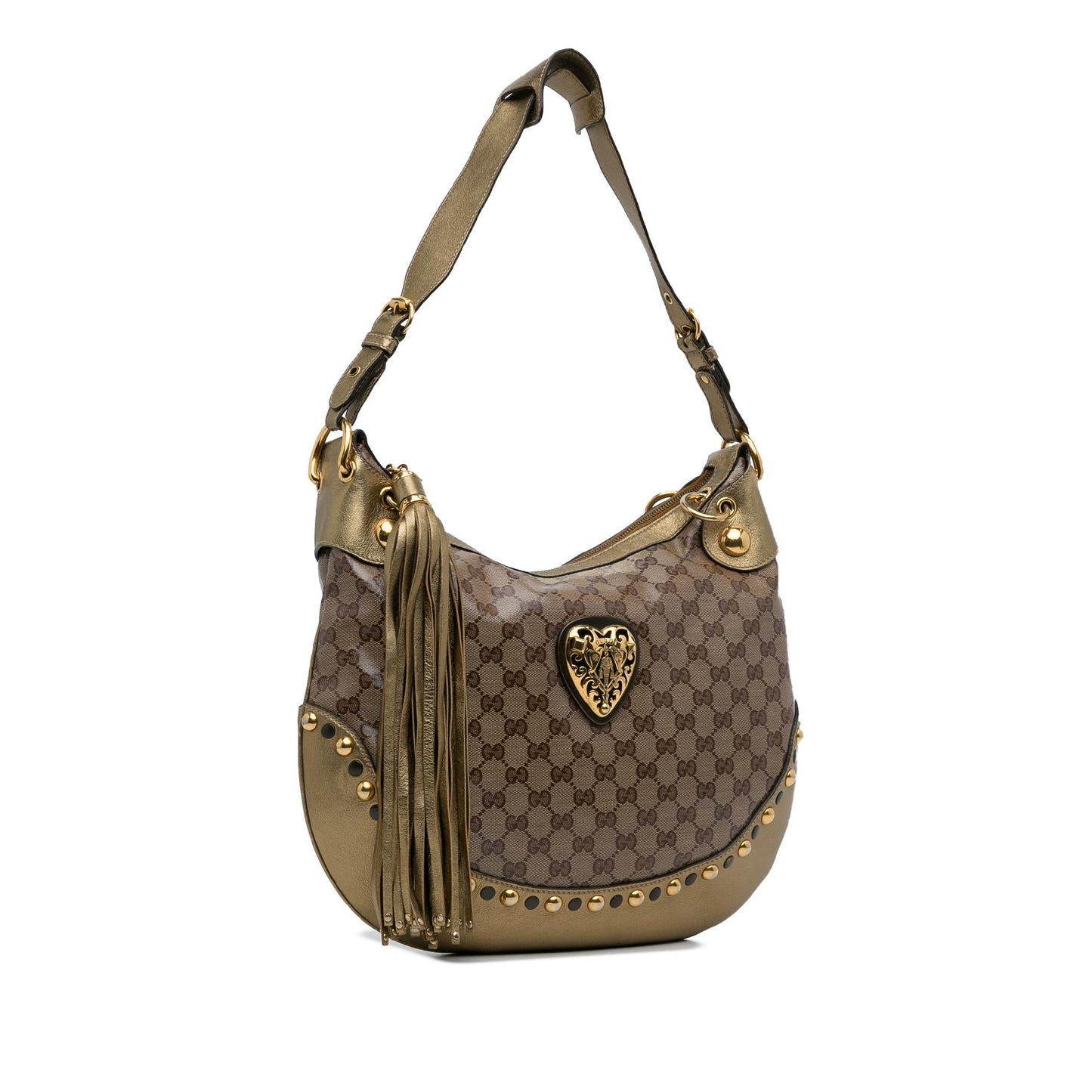 Gucci GG Crystal Babouska Heart Hobo Bag (SHG-BNv9aZ)