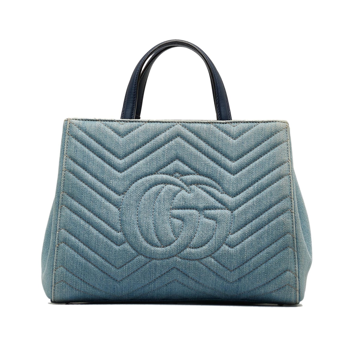 Gucci GG Marmont Denim Satchel (SHG-i403pj)