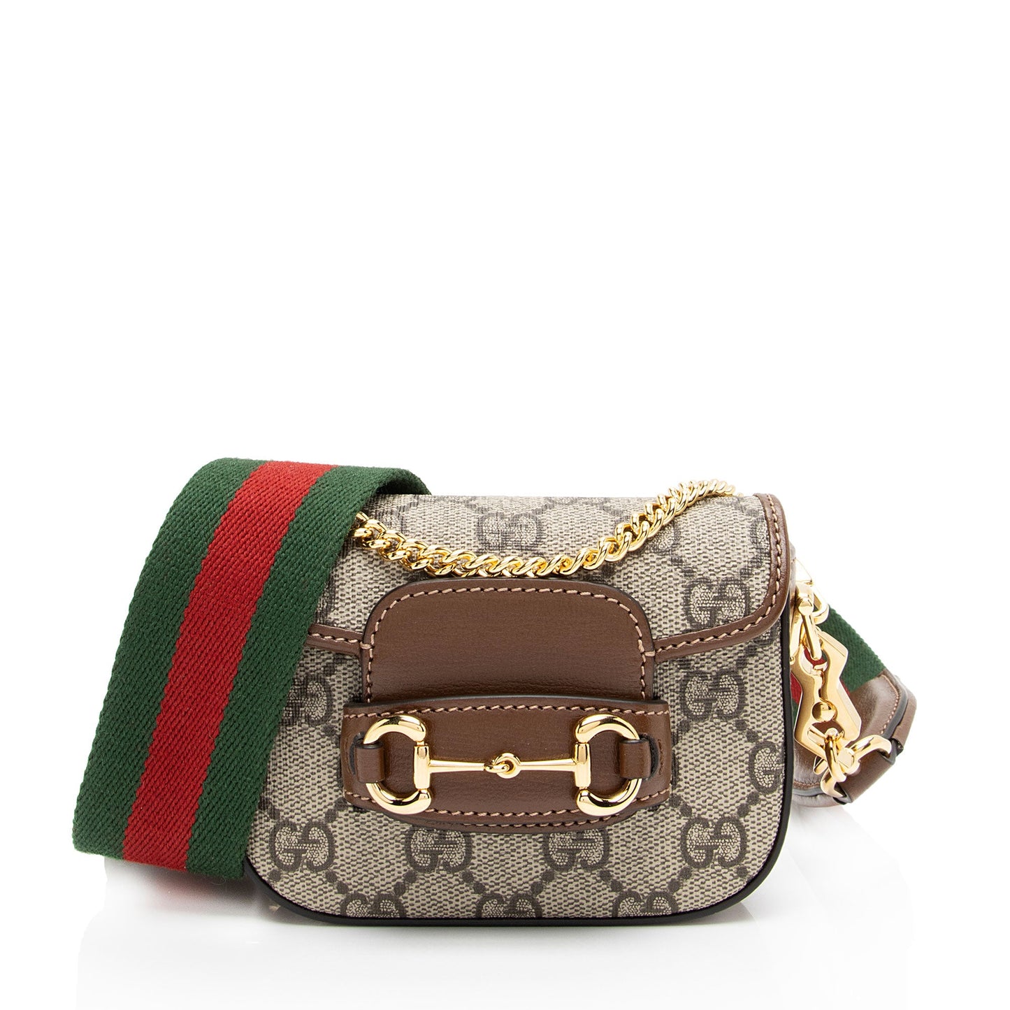 Gucci GG Supreme 1955 Horsebit Web Strap Wallet (SHF-XpjO67)