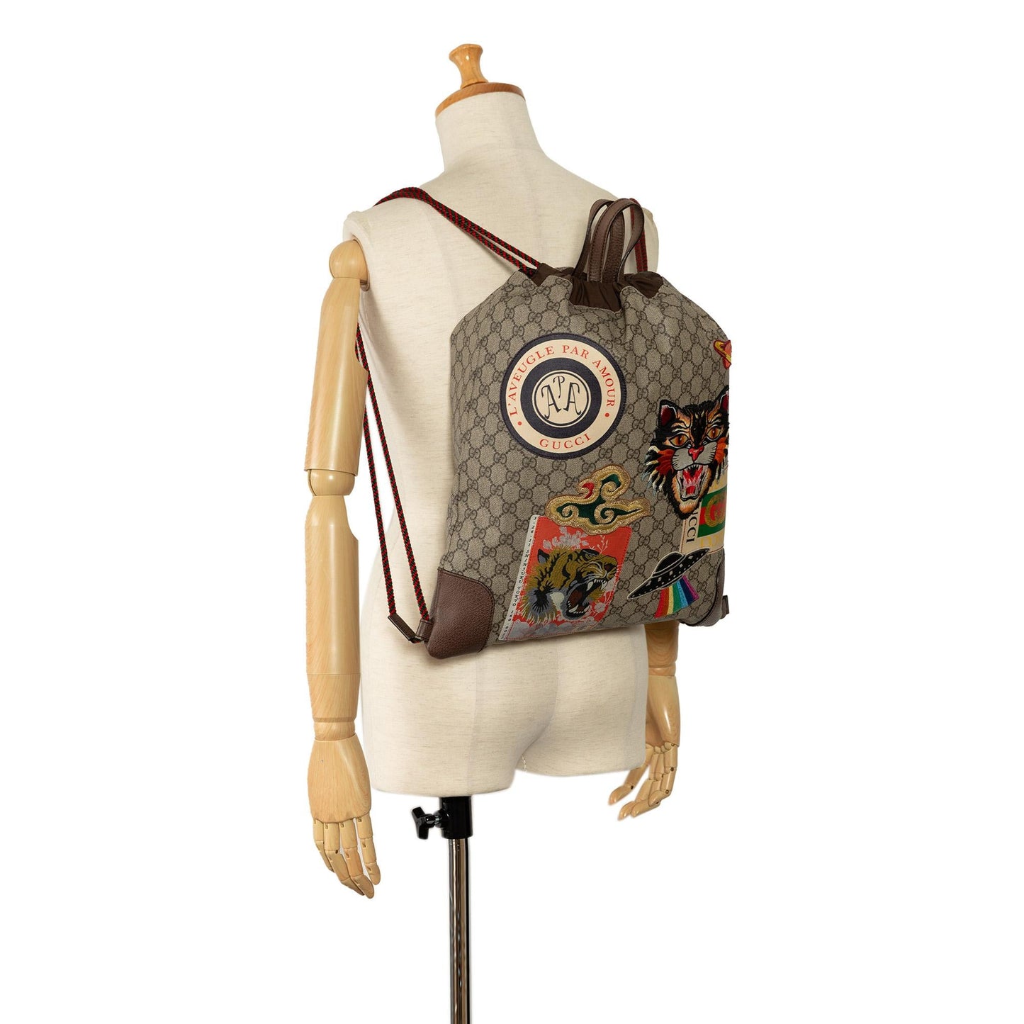Gucci GG Supreme Courrier Drawstring Backpack (SHG-qBcRPL)