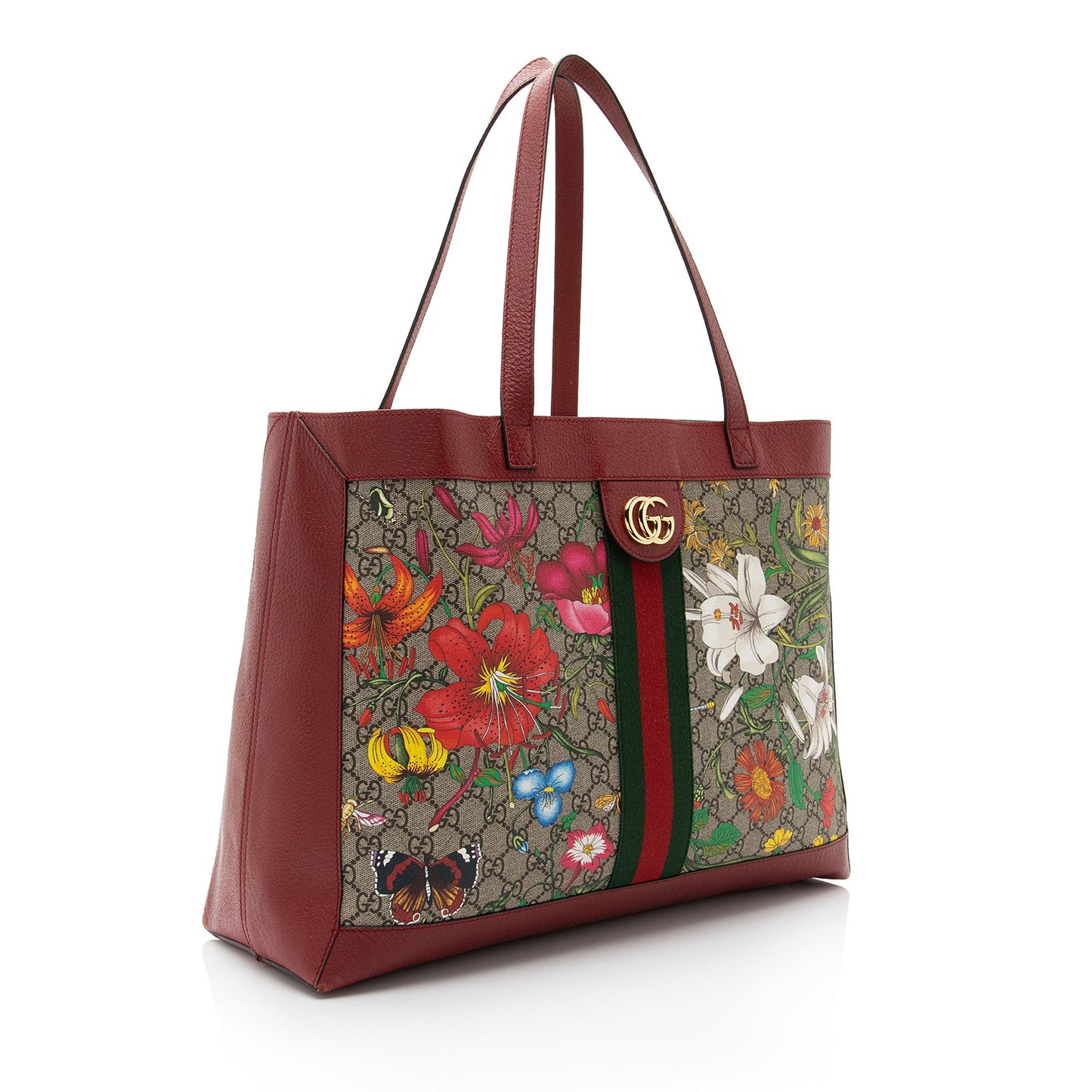 Gucci GG Supreme Flora Ophidia Medium Tote (SHF-aYucoZ)