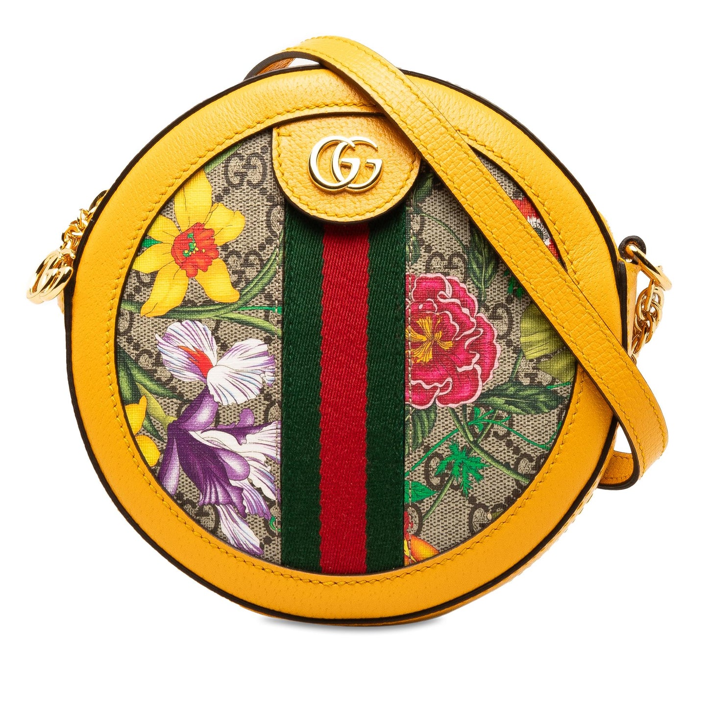 Gucci GG Supreme Flora Ophidia Round Crossbody (SHG-tzO2PJ)