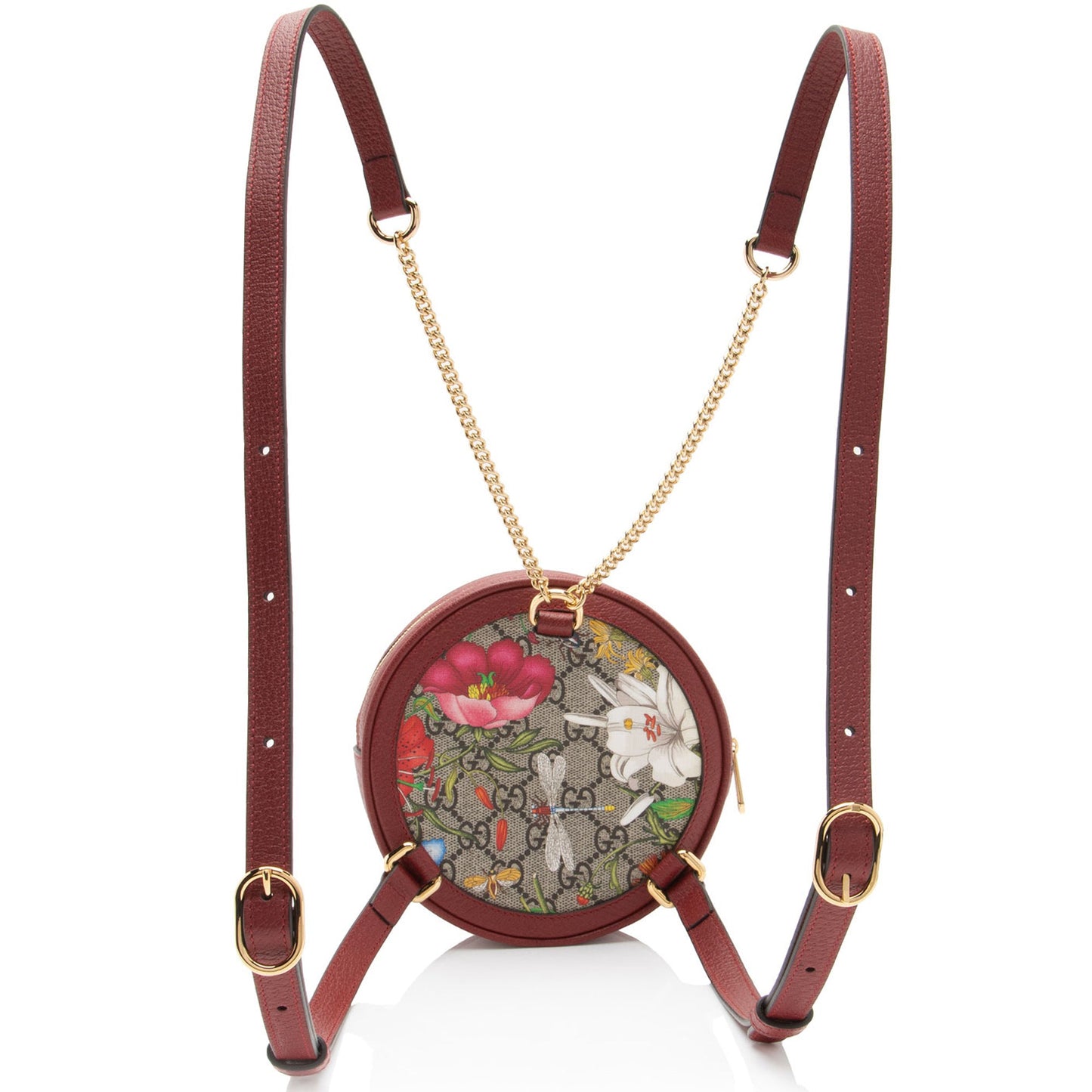 Gucci GG Supreme Flora Ophidia Round Mini Backpack (SHF-YLliBe)