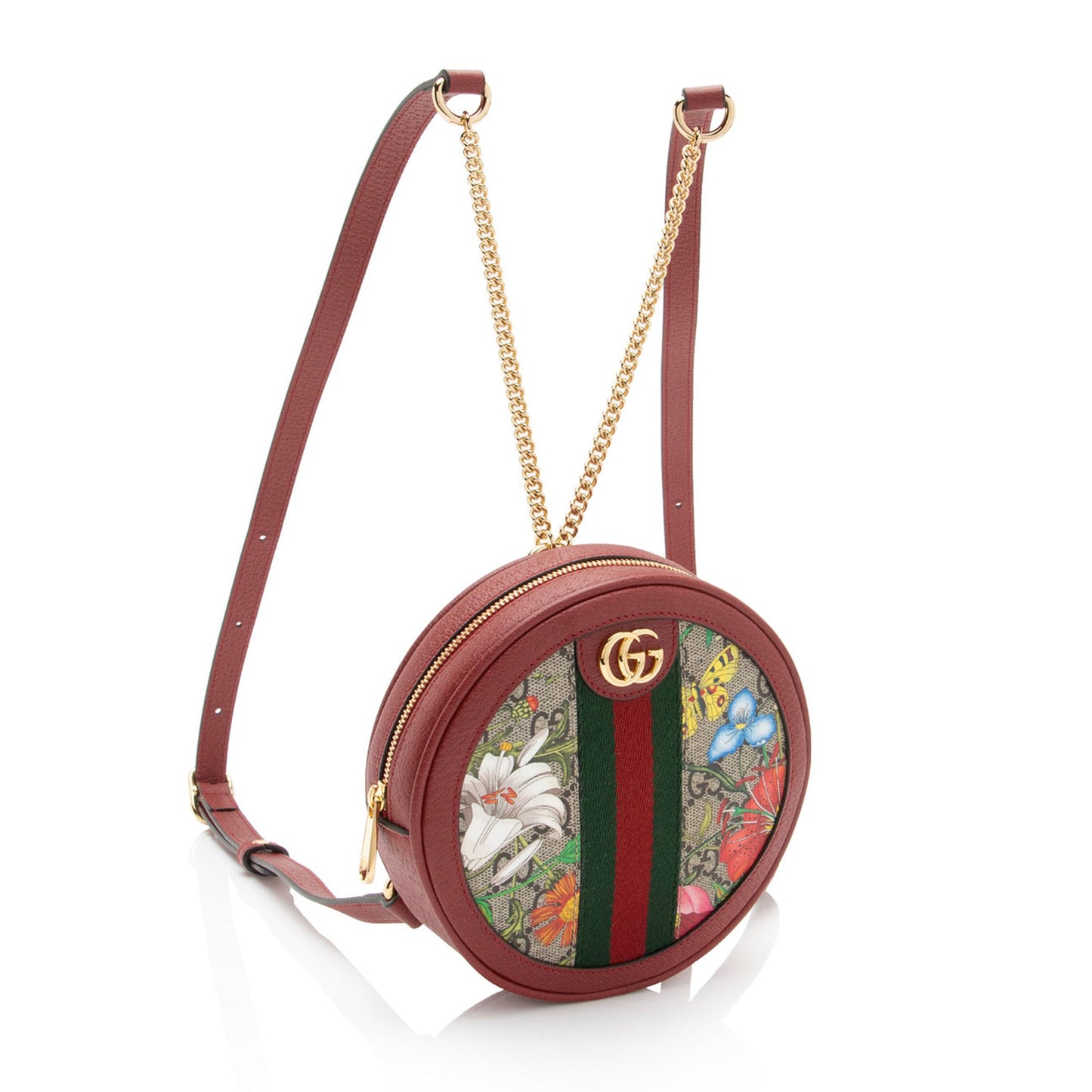 Gucci GG Supreme Flora Ophidia Round Mini Backpack (SHF-YLliBe)
