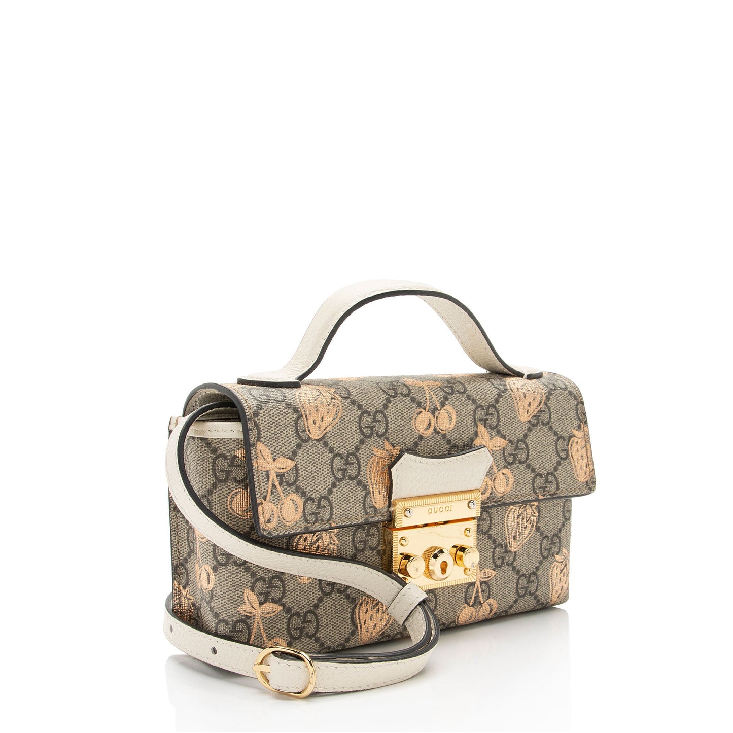 Gucci GG Supreme Berry Padlock Mini Crossbody (SHF-OWluIJ)