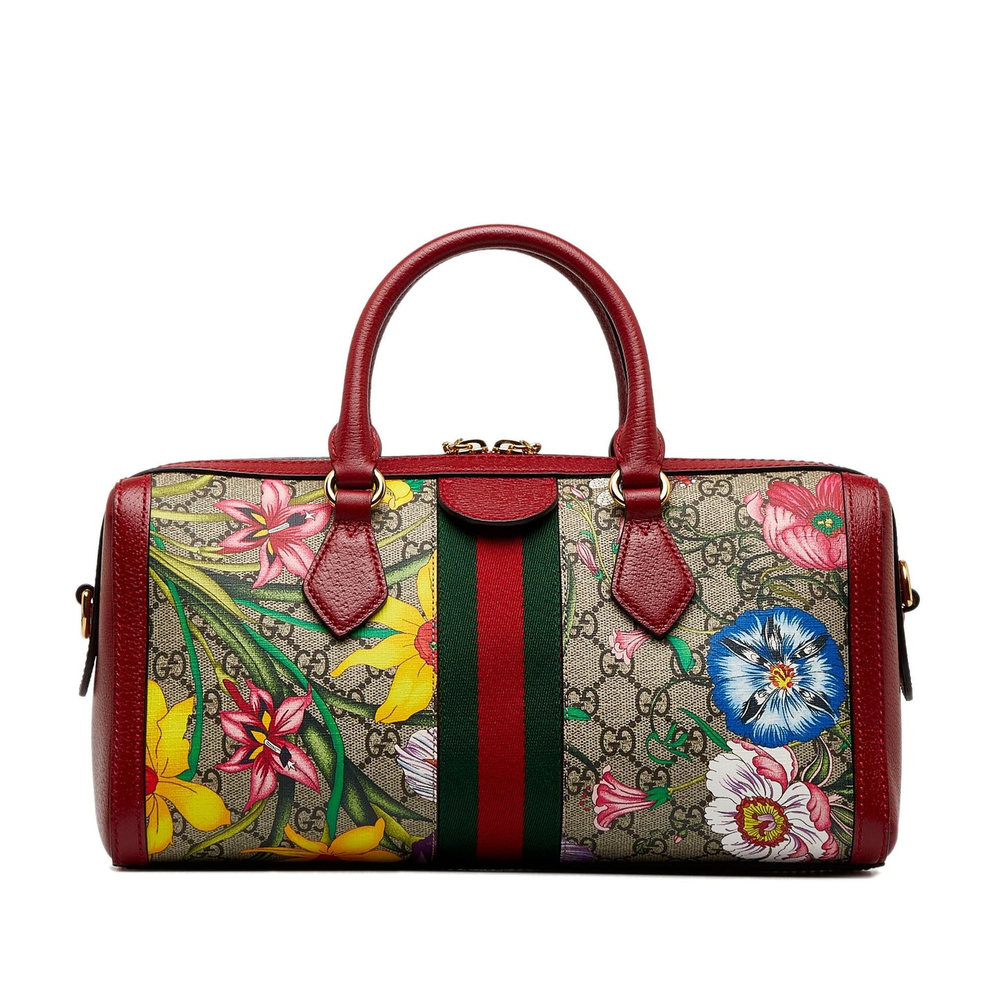 Gucci GG Supreme Ophidia Web Flora Satchel (SHG-DQ9HBO)
