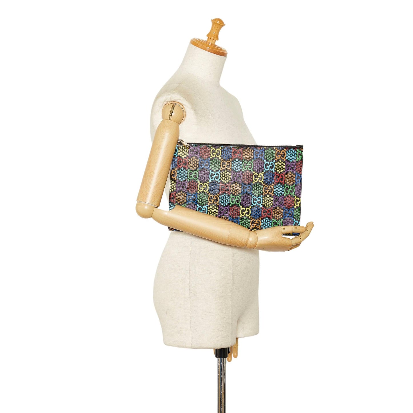 Gucci GG Supreme Psychedelic Zip Clutch (SHG-9nqASI)