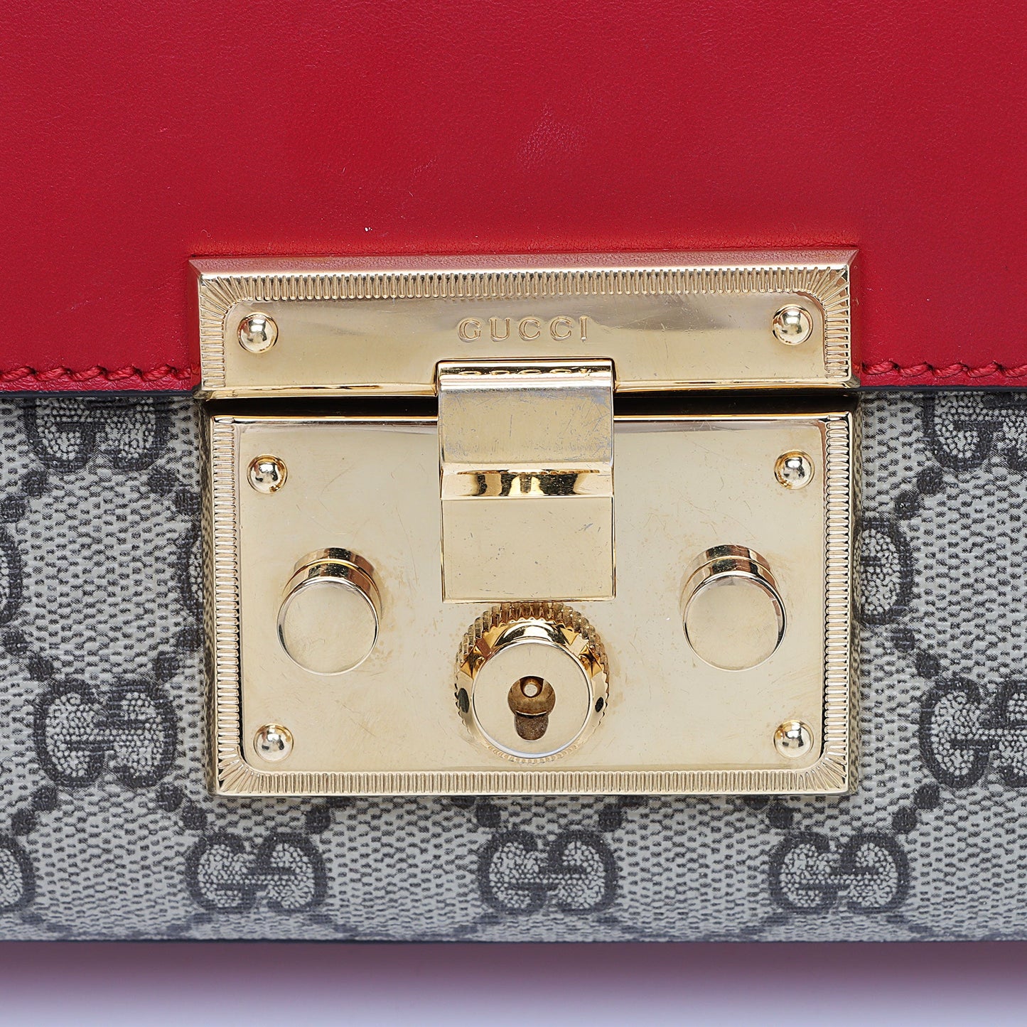 Gucci GG Supreme Small Padlock Shoulder Bag (SHF-121XFL)