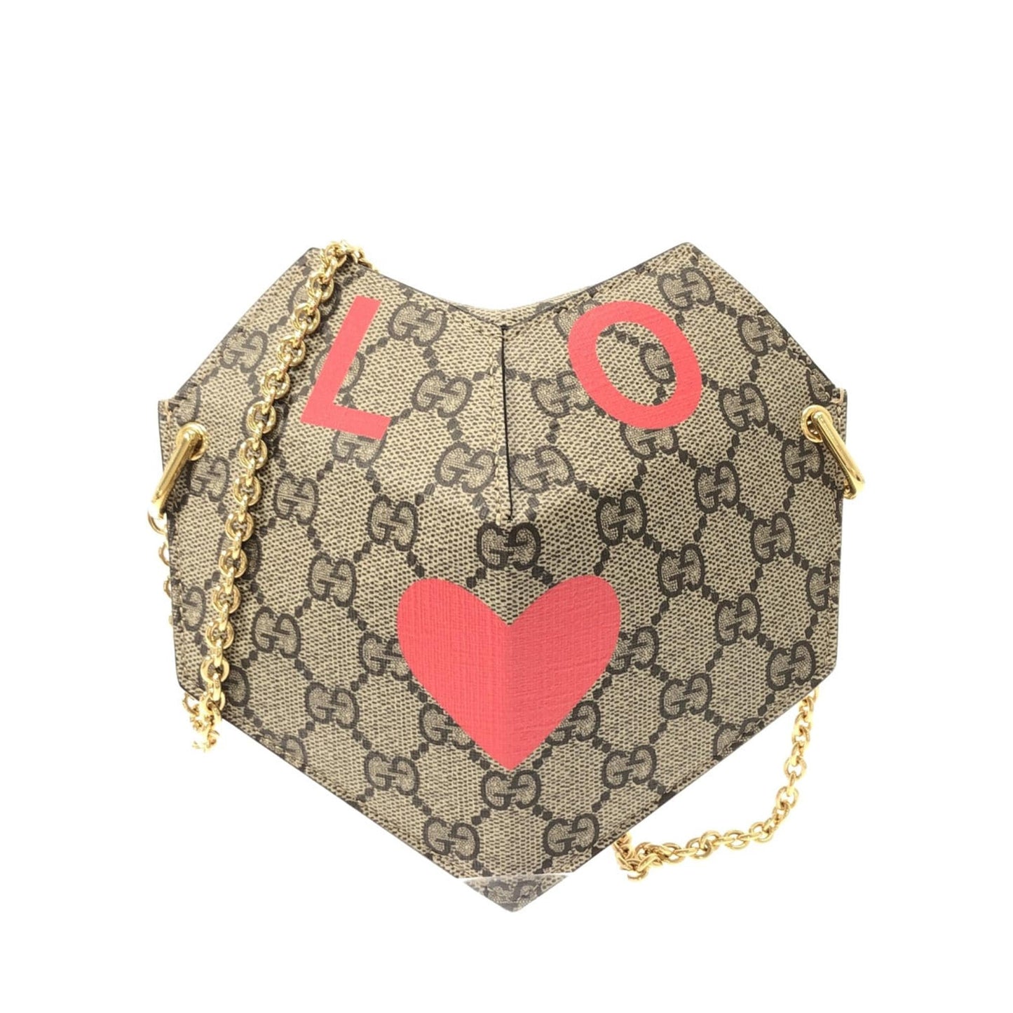 Gucci GG Supreme Valentines Day Heart Chain Bag (SHG-fLEeKq)