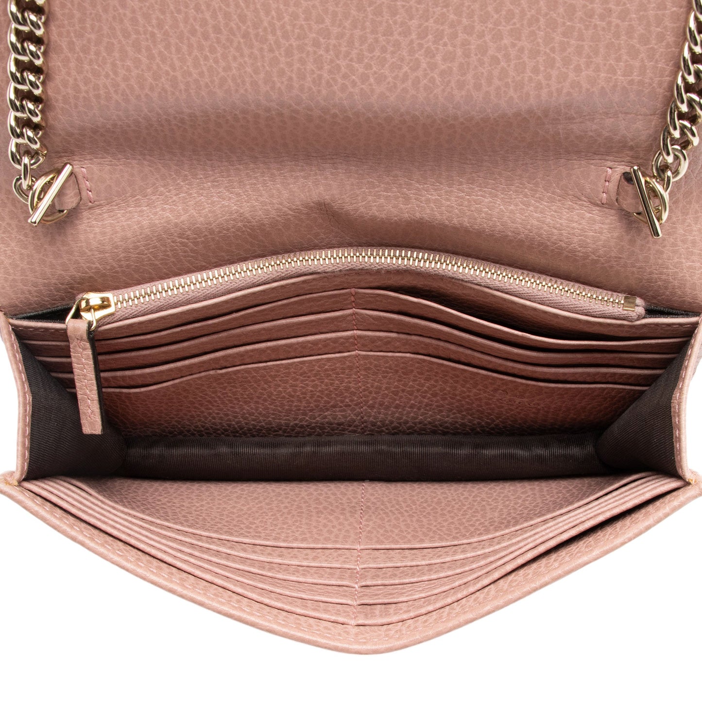Gucci Leather Interlocking G Chain Wallet (SHF-ynDxvx)
