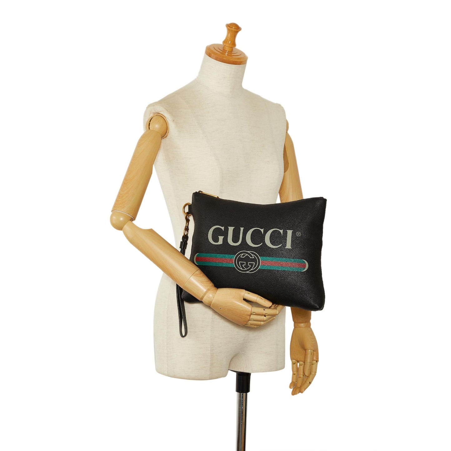 Gucci Gucci Logo Leather Clutch Bag (SHG-Gyg3CU)