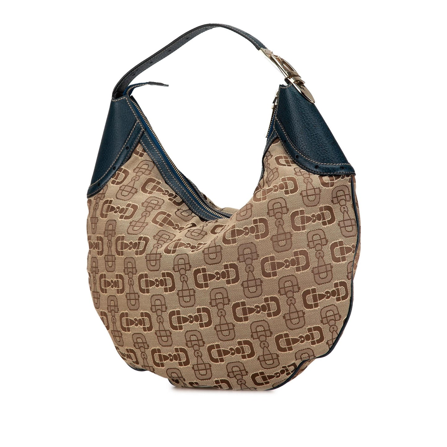 Gucci Horsebit Canvas Glam Hobo (SHG-FaQdKc)