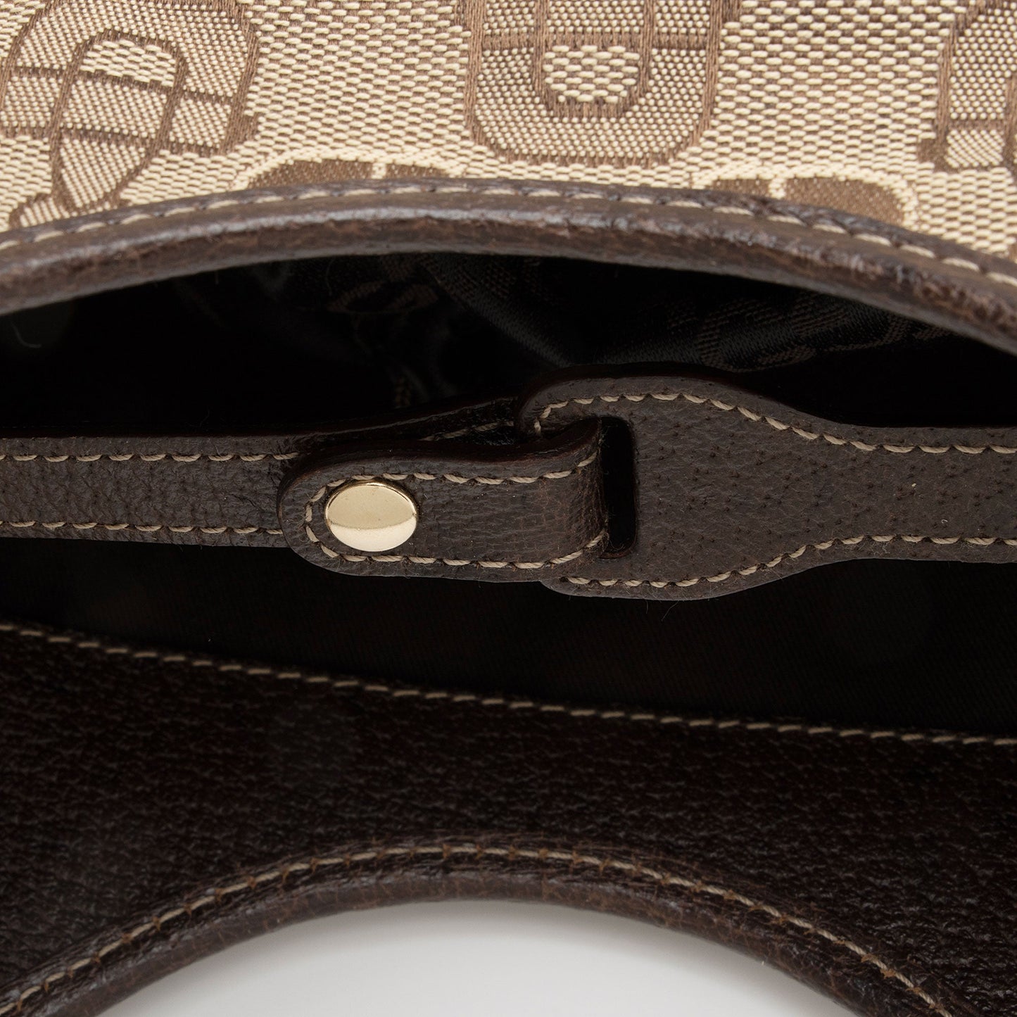 Gucci Horsebit Canvas Shoulder Bag (SHF-t8v4XG)
