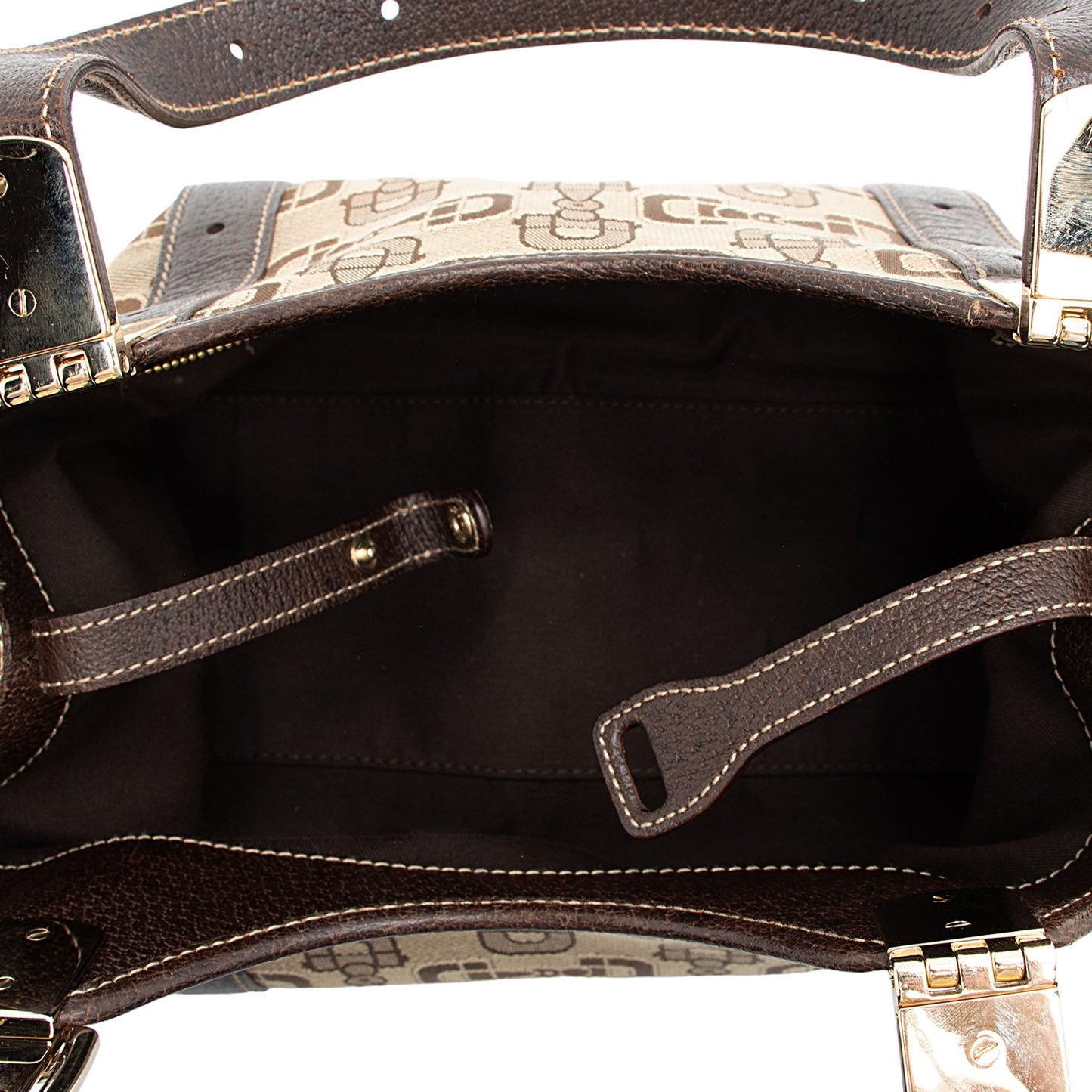 Gucci Horsebit Canvas Shoulder Bag (SHF-t8v4XG)