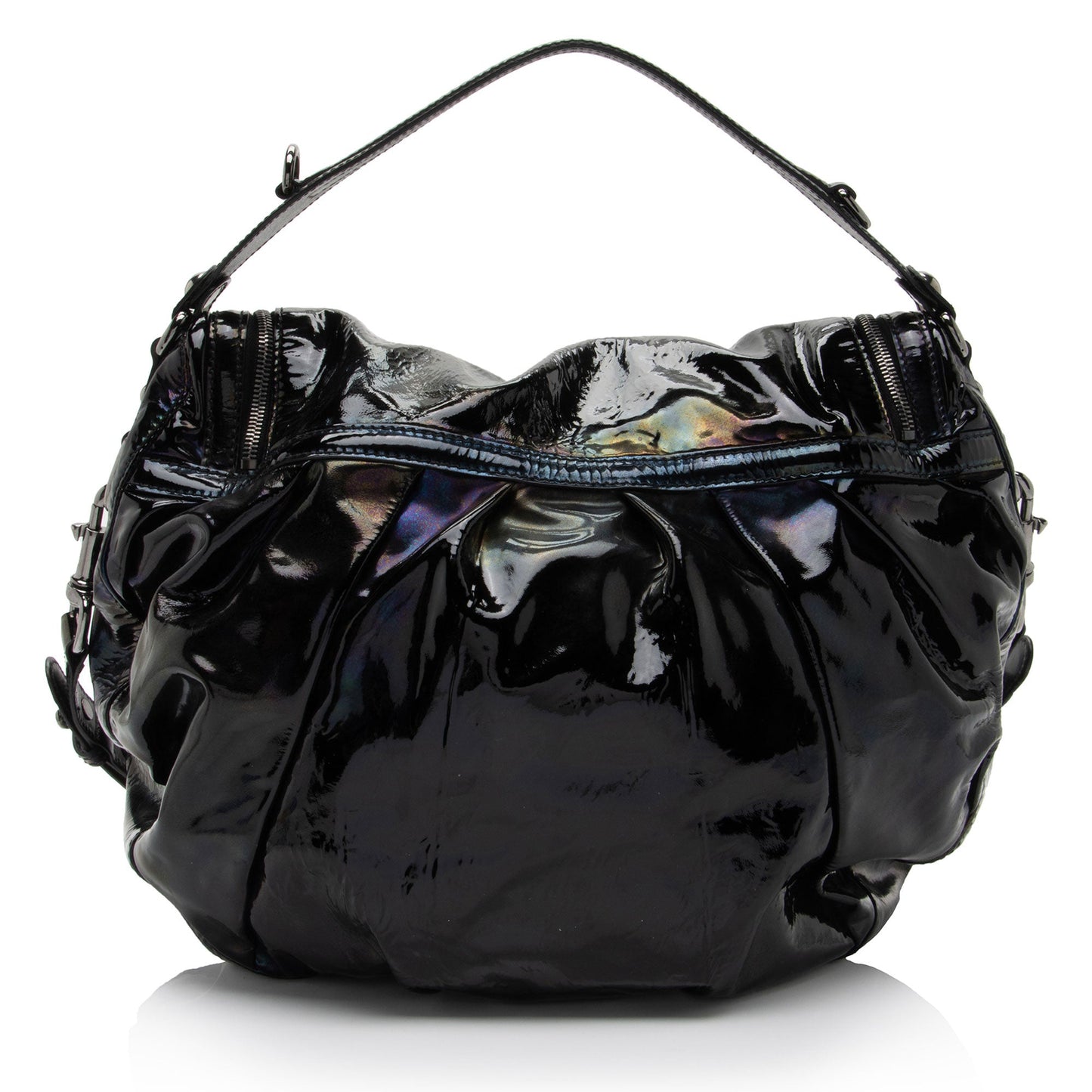 Gucci Iridescent Patent Leather Icon Bit Hobo (SHF-lmJOkR)