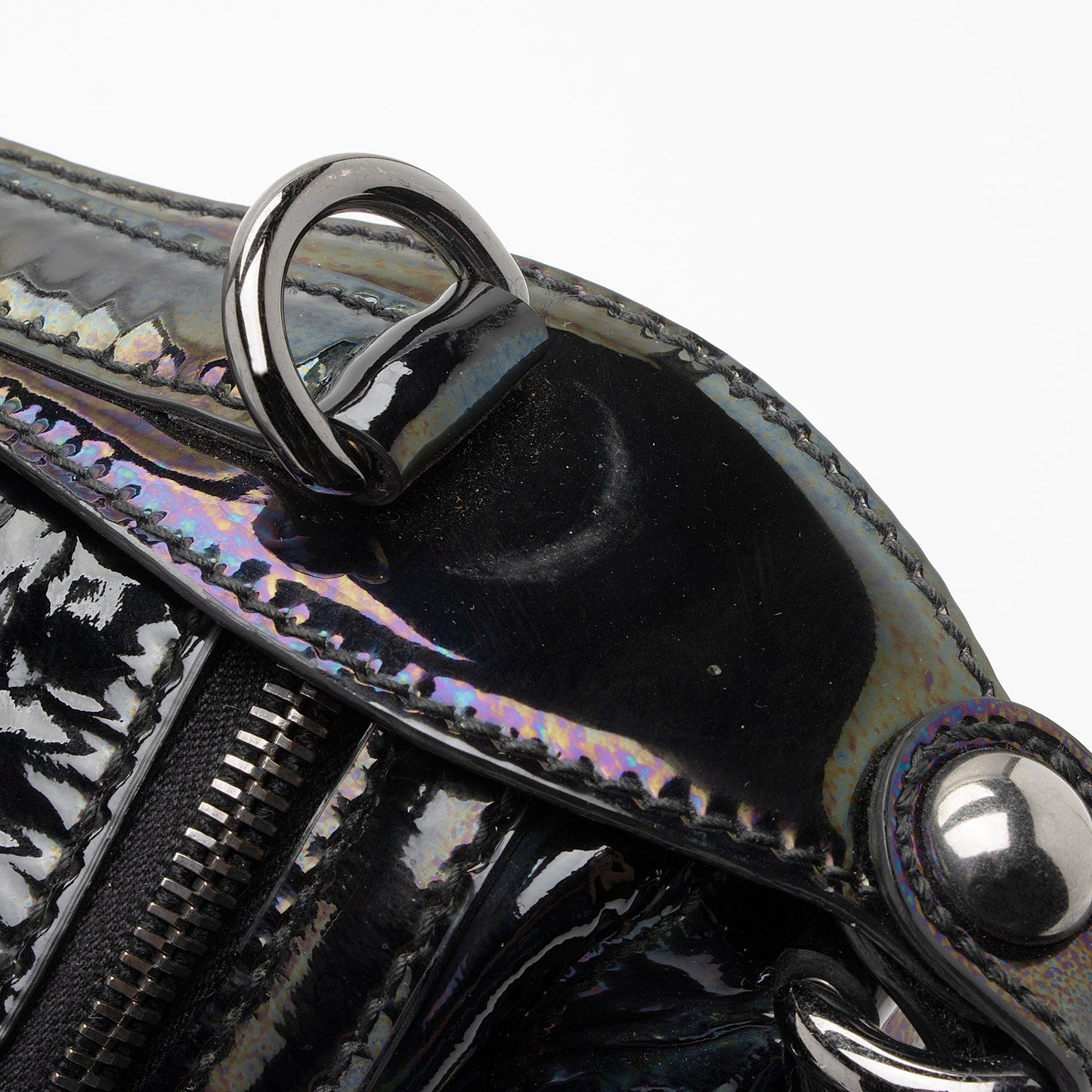 Gucci Iridescent Patent Leather Icon Bit Hobo (SHF-lmJOkR)
