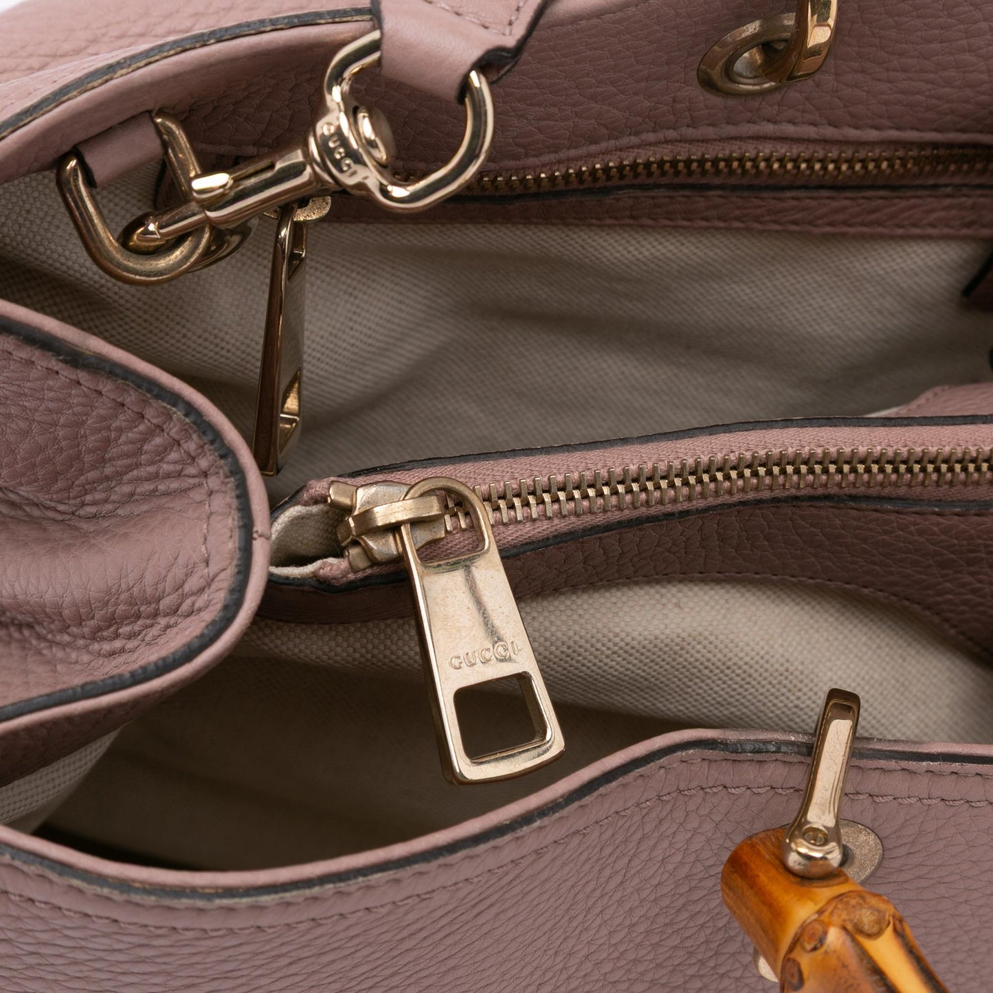 Gucci Large Calfskin Bamboo Shopper Satchel