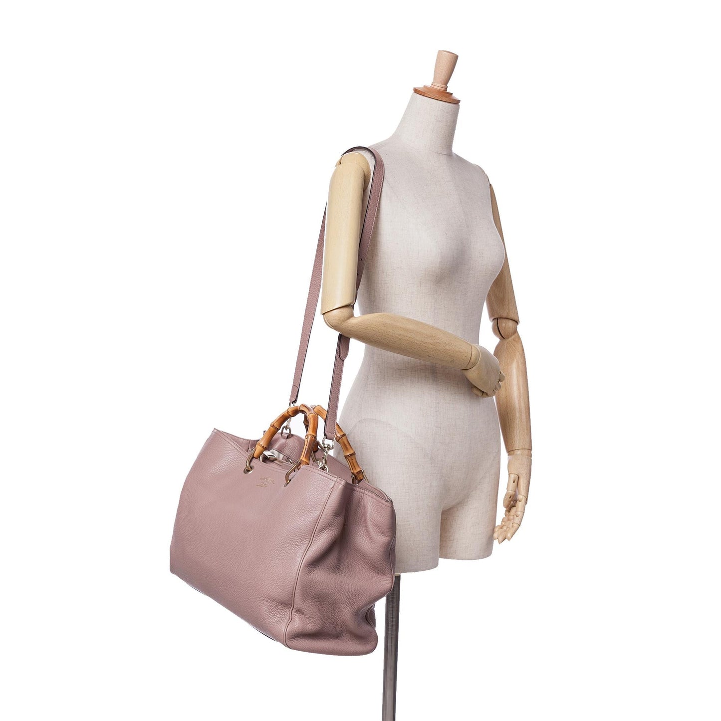 Gucci Large Calfskin Bamboo Shopper Satchel