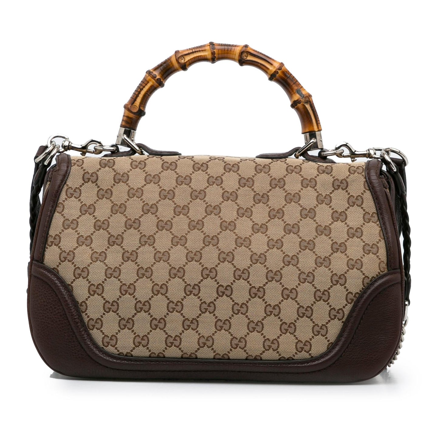 Gucci Large GG Canvas New Bamboo Satchel (SHG-rWP7tz)