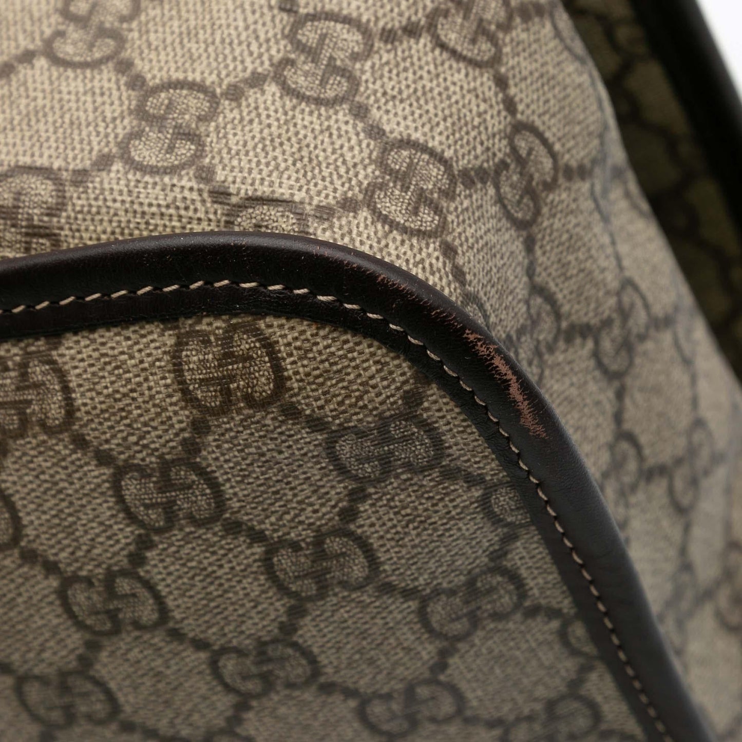 Gucci Large GG Supreme Web Flap Messenger Bag