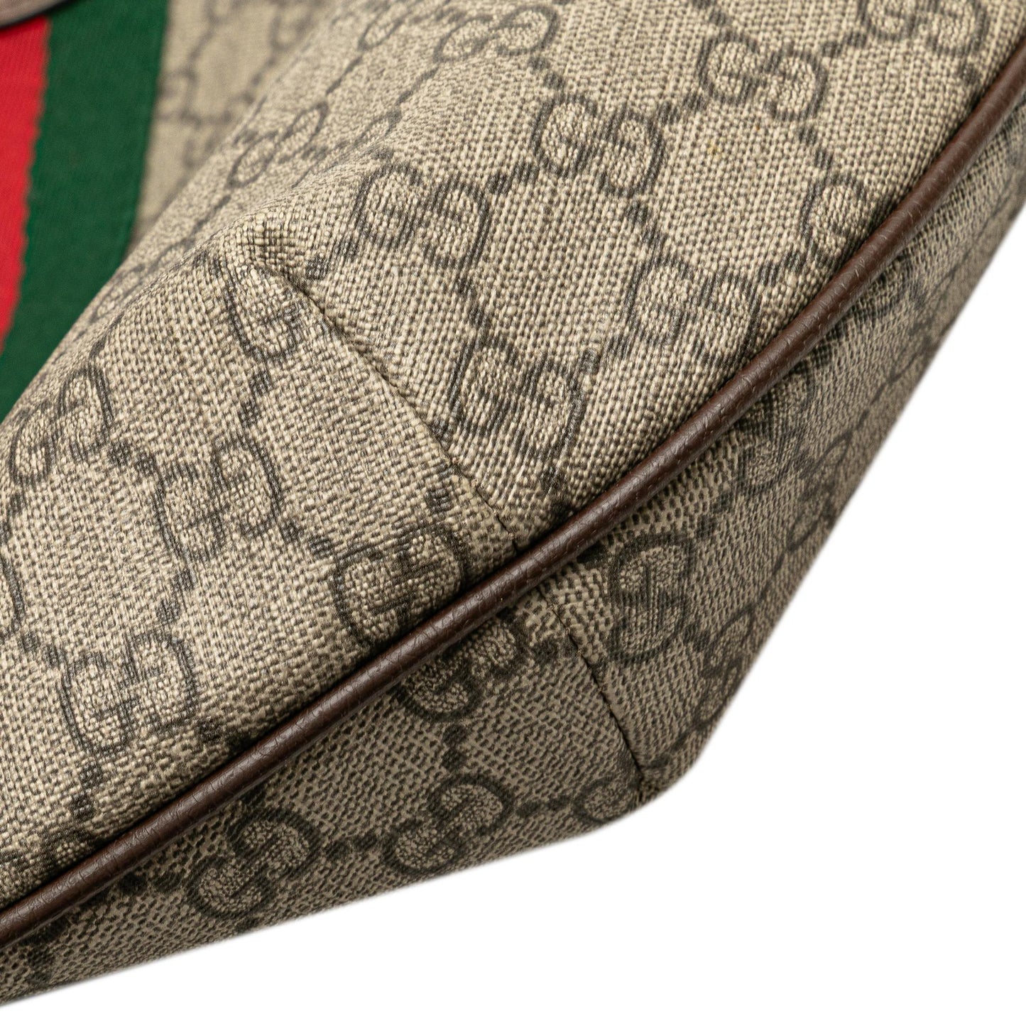 Gucci Large GG Supreme Web Ophidia Half Moon Hobo