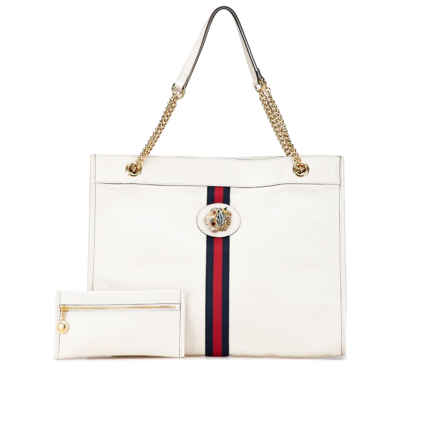Gucci Large Web Leather Rajah Tote
