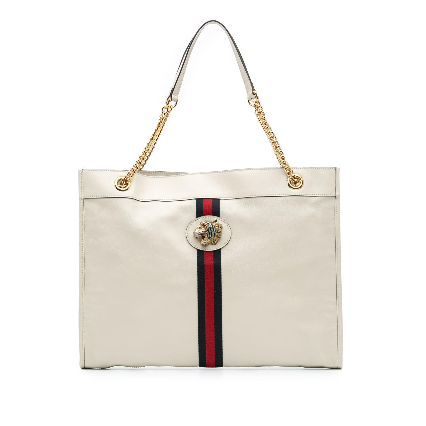 Gucci Large Web Leather Rajah Tote