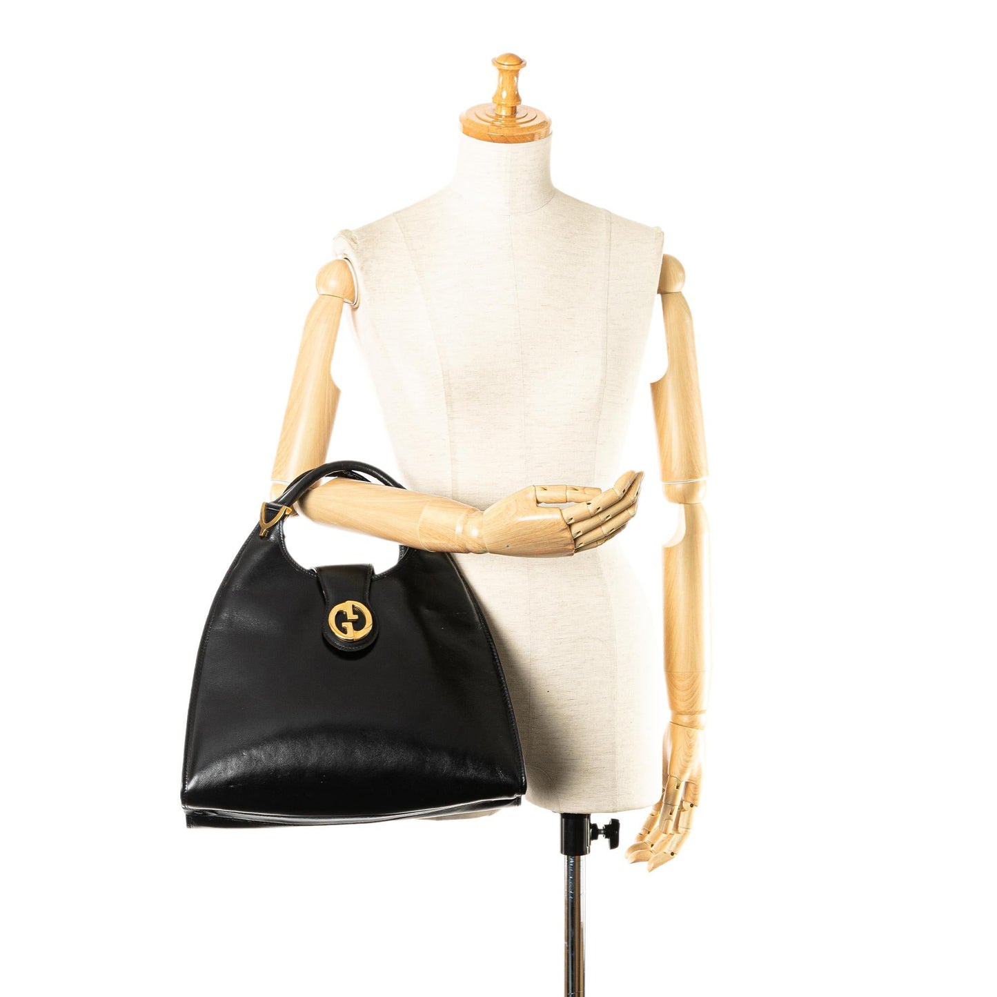 Gucci Leather 1973 Stirrup Handbag (SHG-Jxcegh)