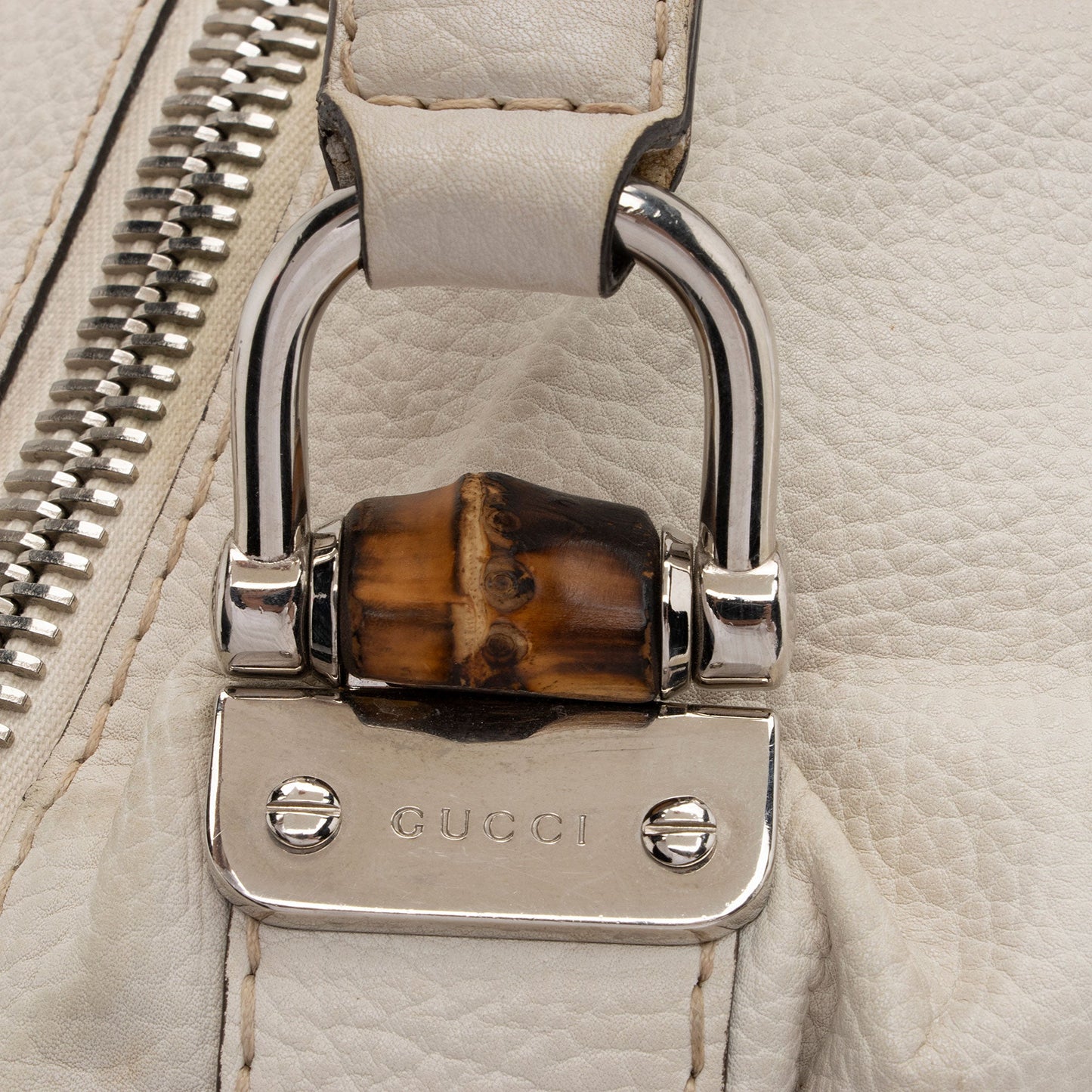 Gucci Leather Bamboo Bar Large Tote (SHF-e0XTfM)