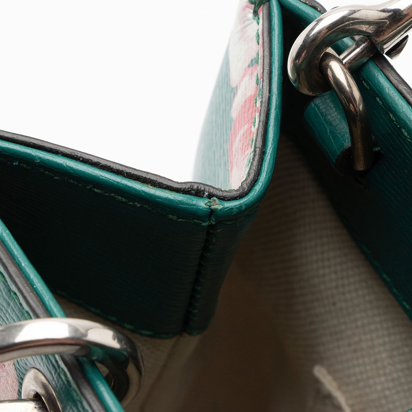 Gucci Leather Blooms Bamboo Mini Shopper Tote (SHF-OsBXCW)