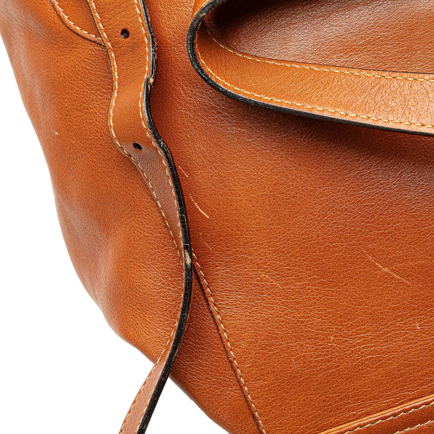 Gucci Leather Bamboo Drawstring Backpack