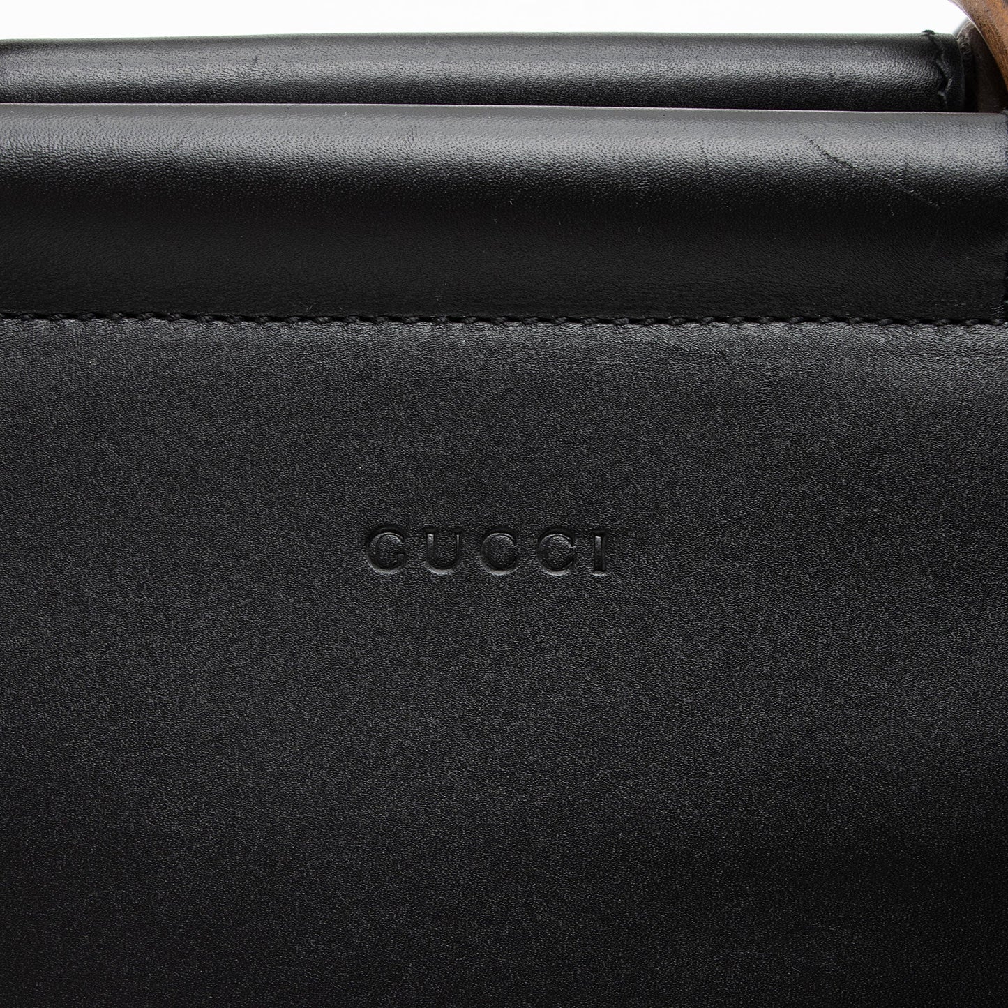 Gucci Leather Bamboo Nymphaea Small Top Handle (SHF-lcy8Sb)