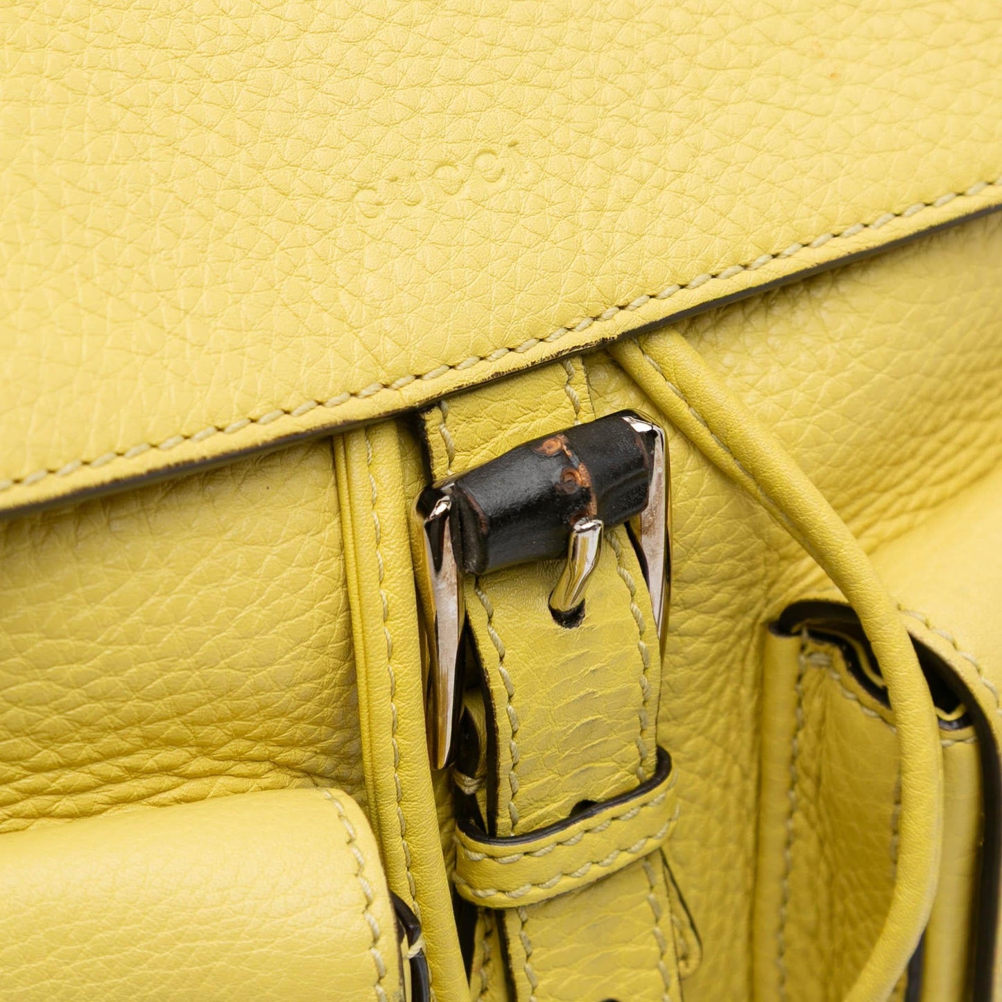 Gucci Leather Bamboo Tassel Backpack